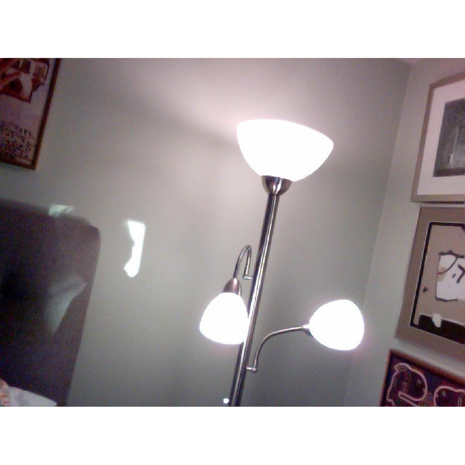 Lamps Plus Torchiere Floor Lamp w/ 2 Gooseneck Side Lamps - image-3