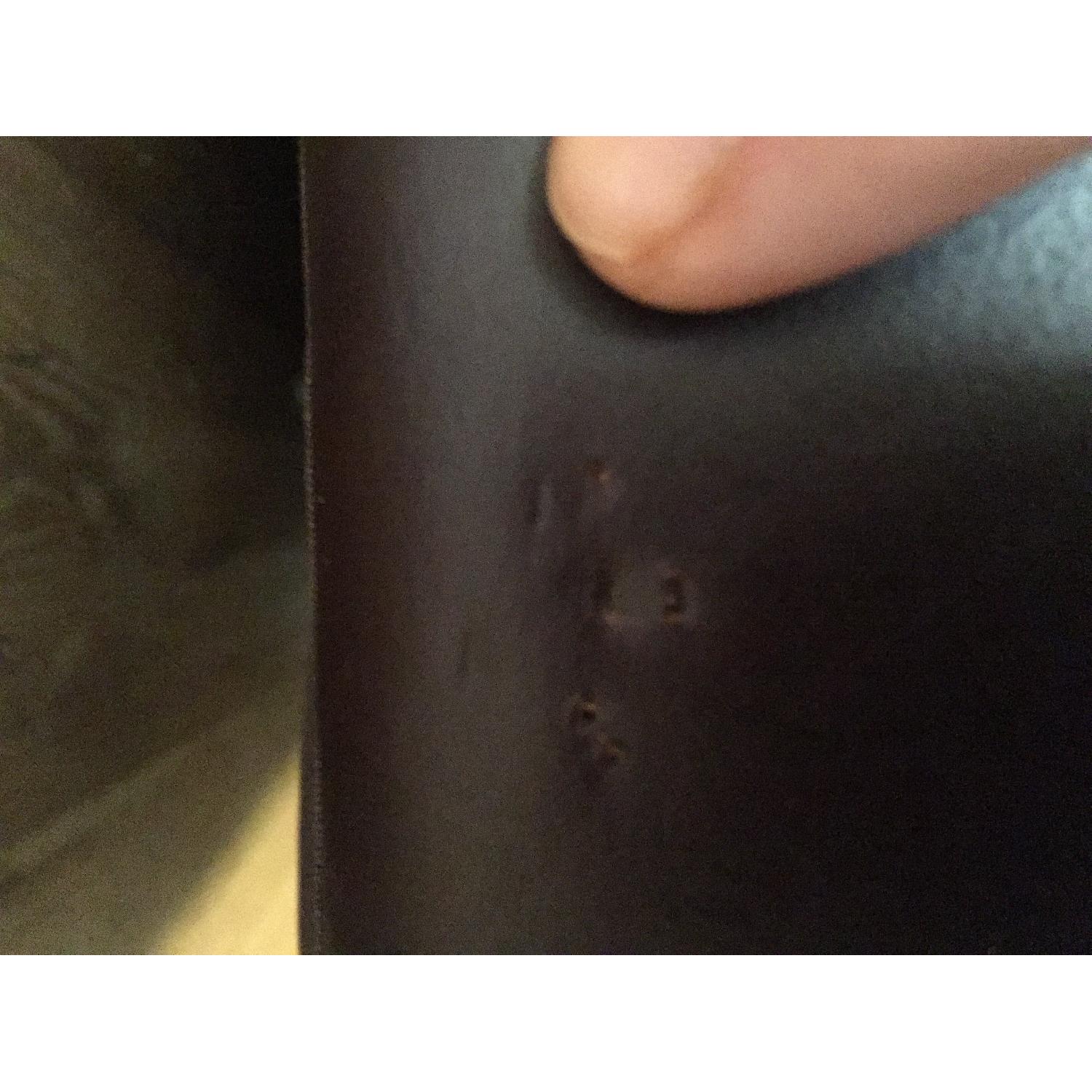 Pottery Barn Manhattan Leather Sleeper Sofa w/ Ottoman - image-9