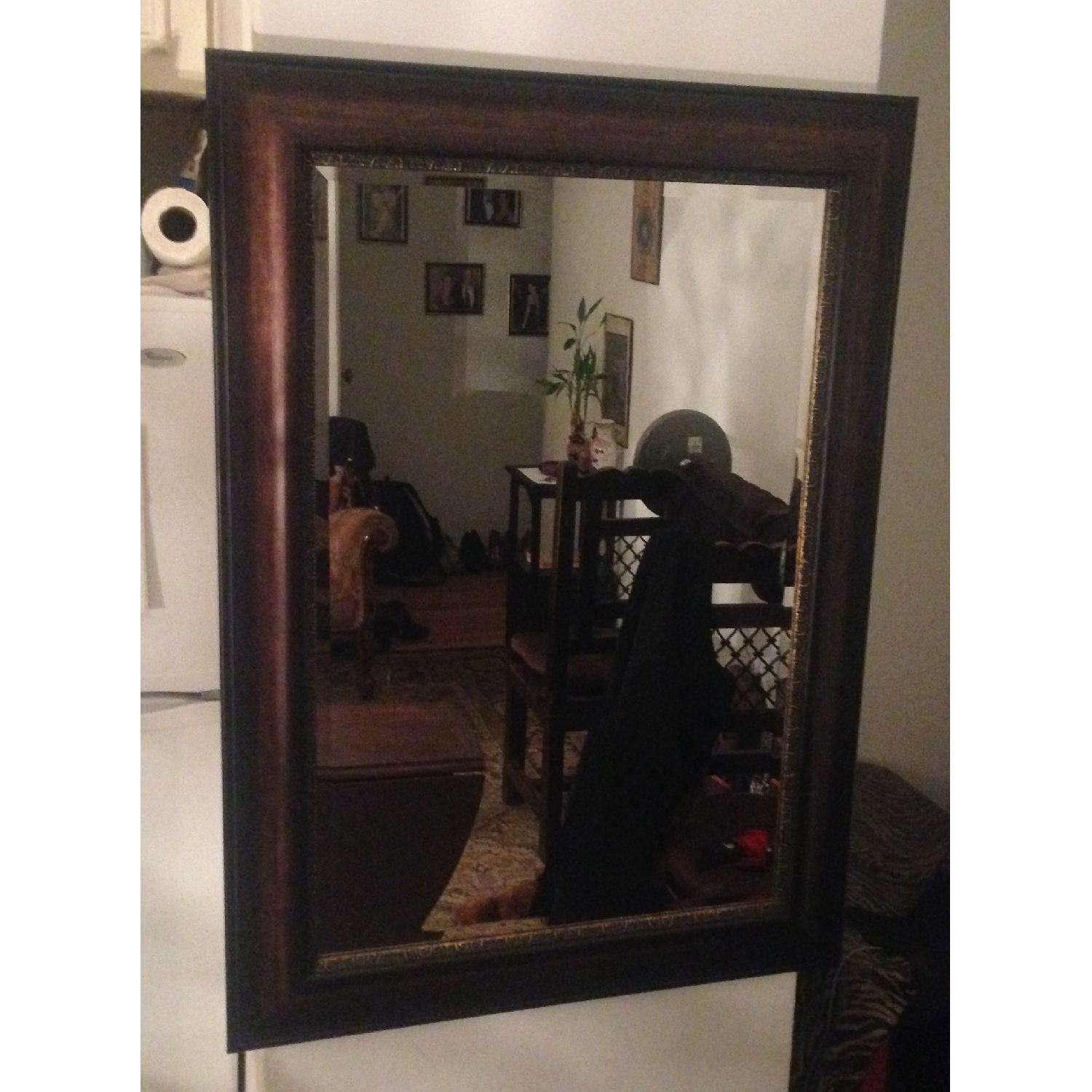 Dark Wood Framed Wall Mirror - image-2