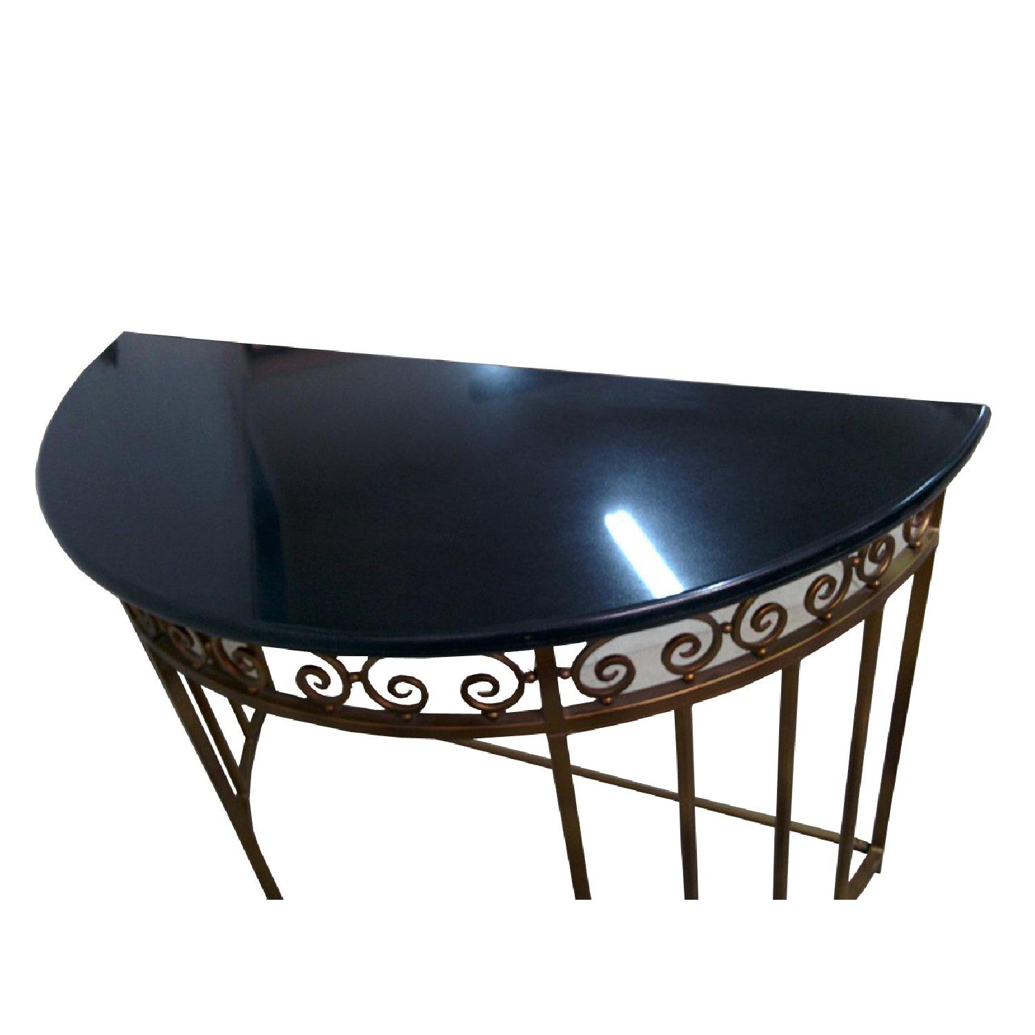 Designe Gallerie Metal Console Table with Marble Top Golden - image-3