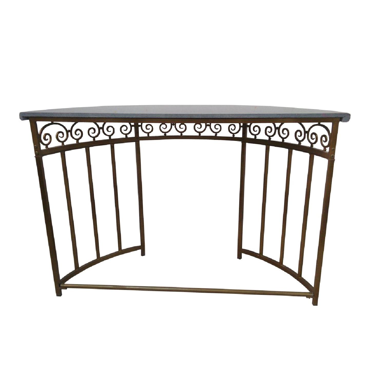 Designe Gallerie Metal Console Table with Marble Top Golden - image-7