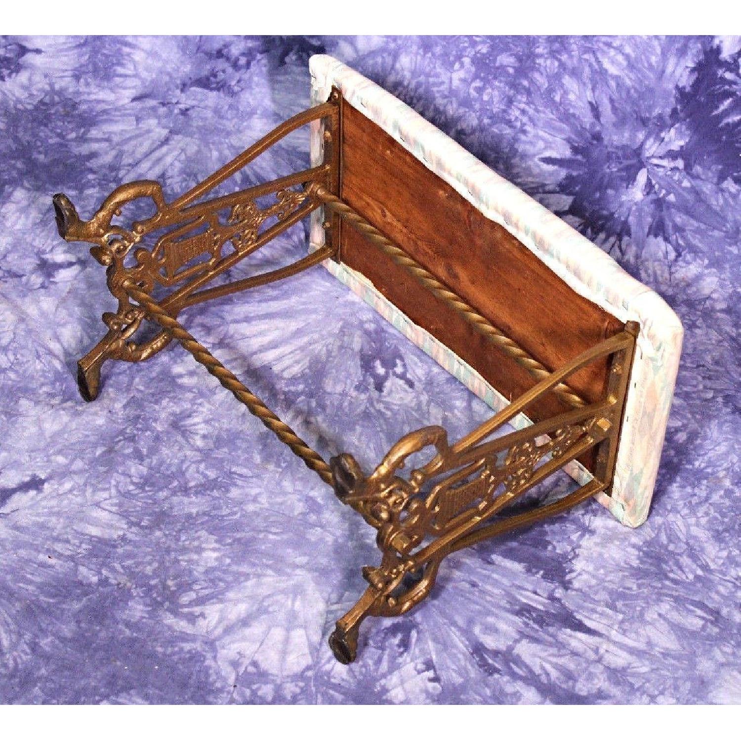 Antique Gilt Iron Bench/Vanity Stool - image-3