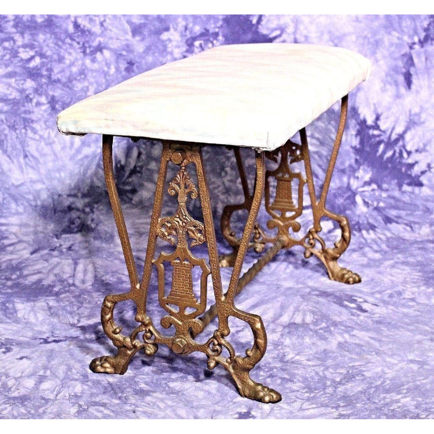 Antique Gilt Iron Bench/Vanity Stool - image-4