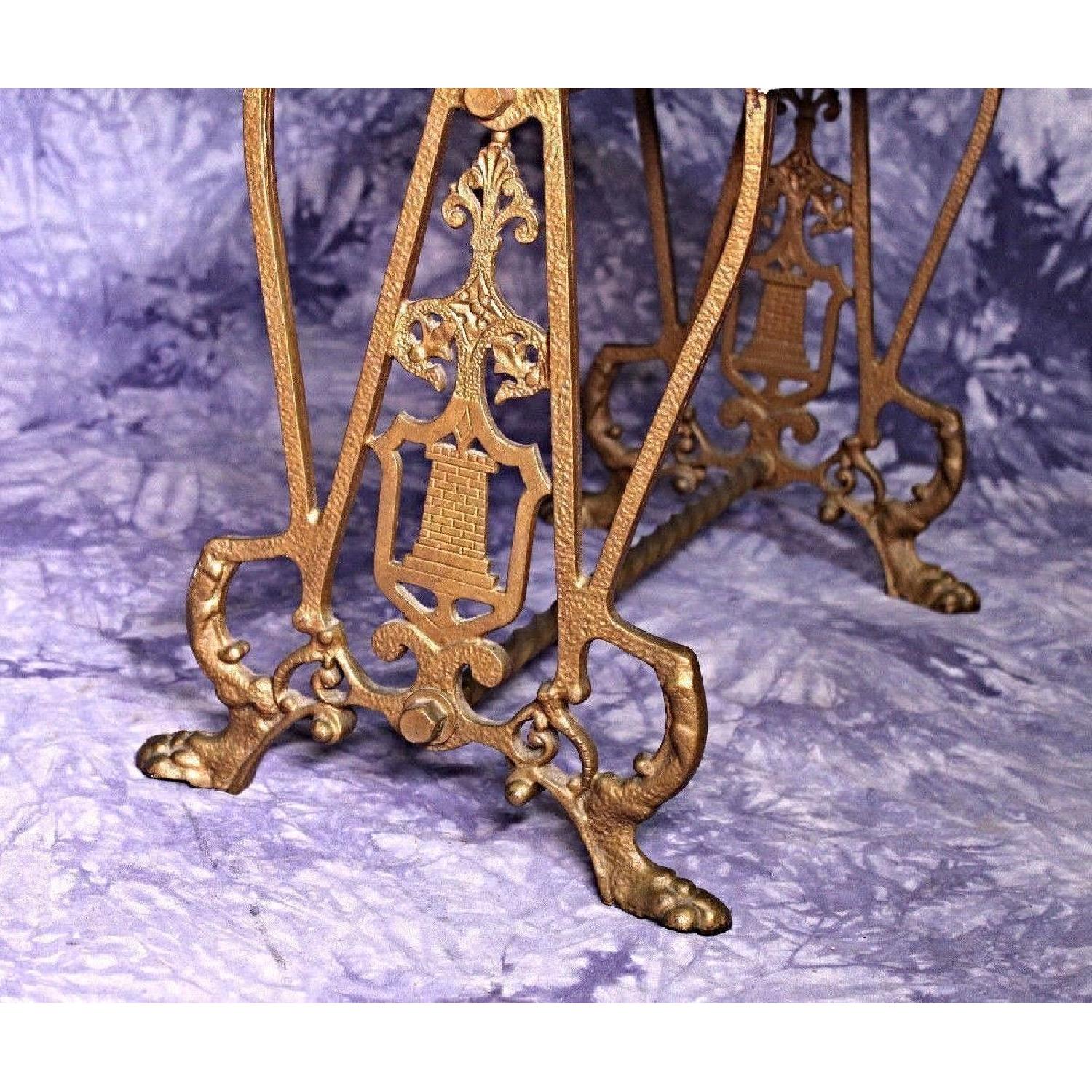 Antique Gilt Iron Bench/Vanity Stool - image-5