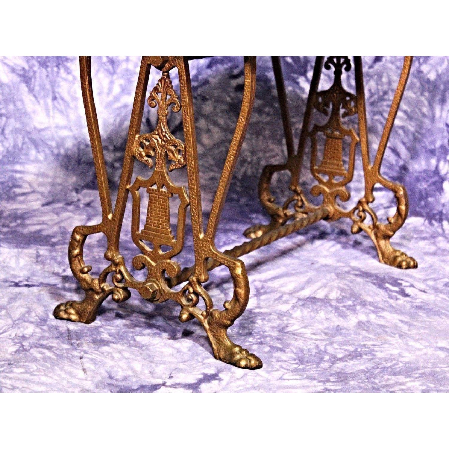 Antique Gilt Iron Bench/Vanity Stool - image-6