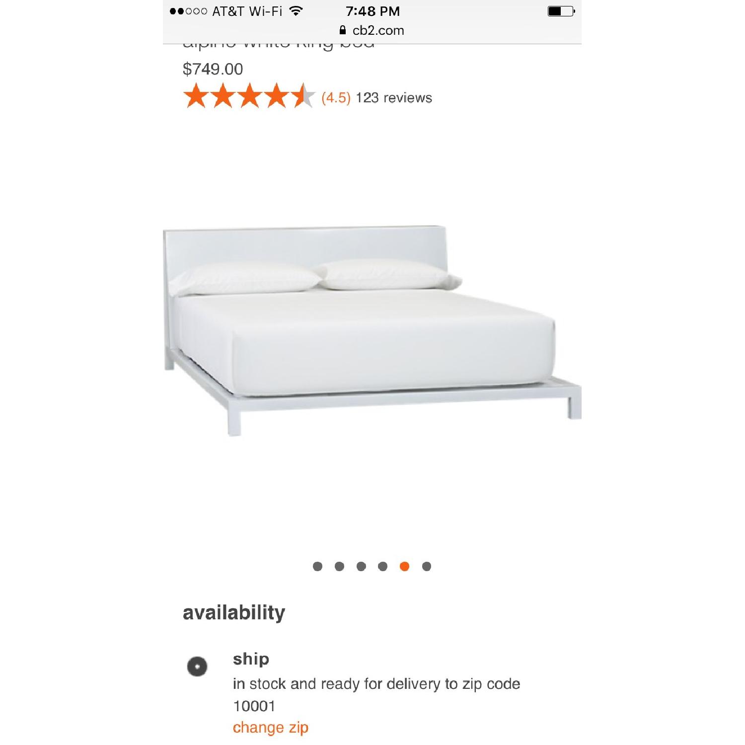 CB2 Alpine King Size White Bed - image-3