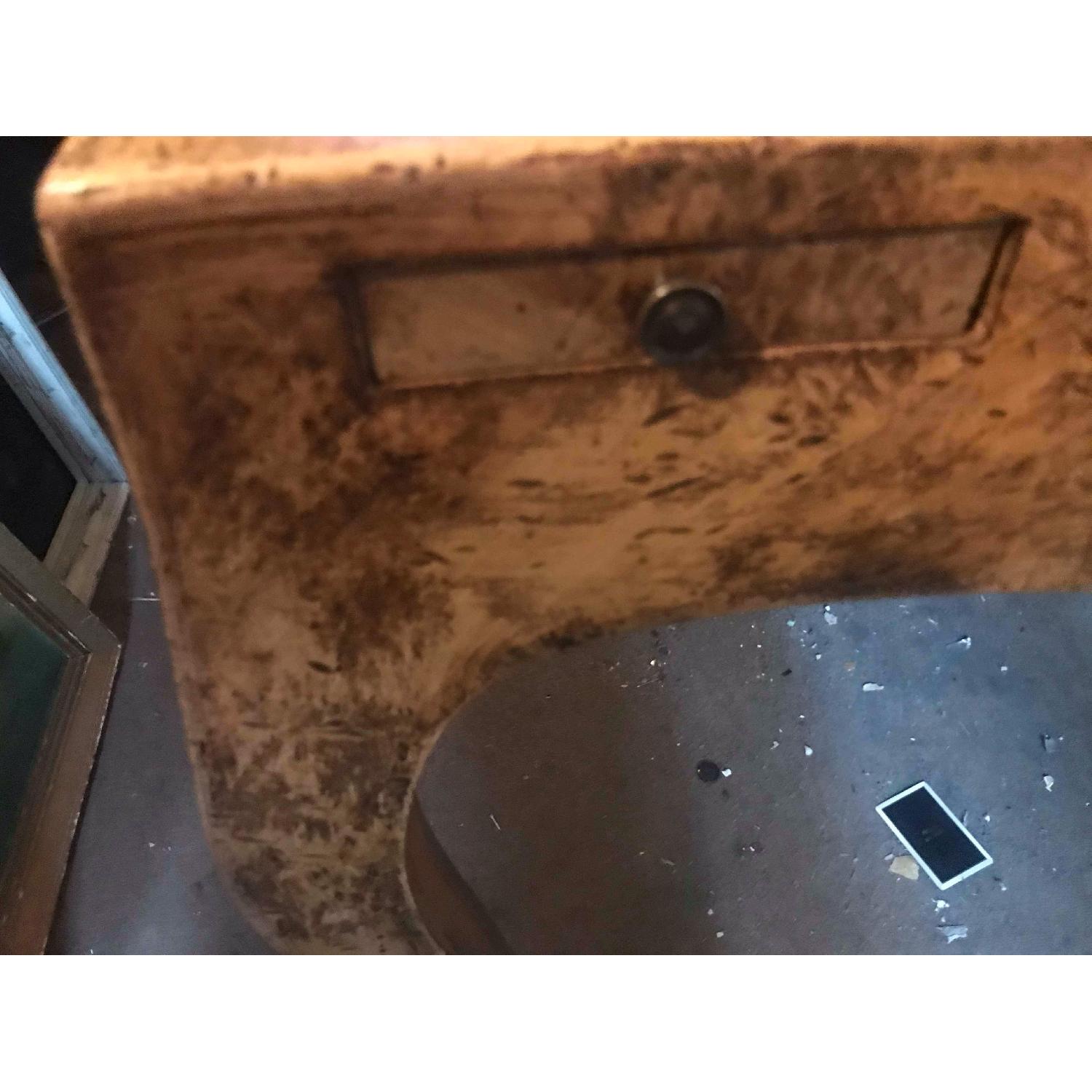 Vintage Chess & Checkers Game Table w/ 4 Drink Holders - image-9