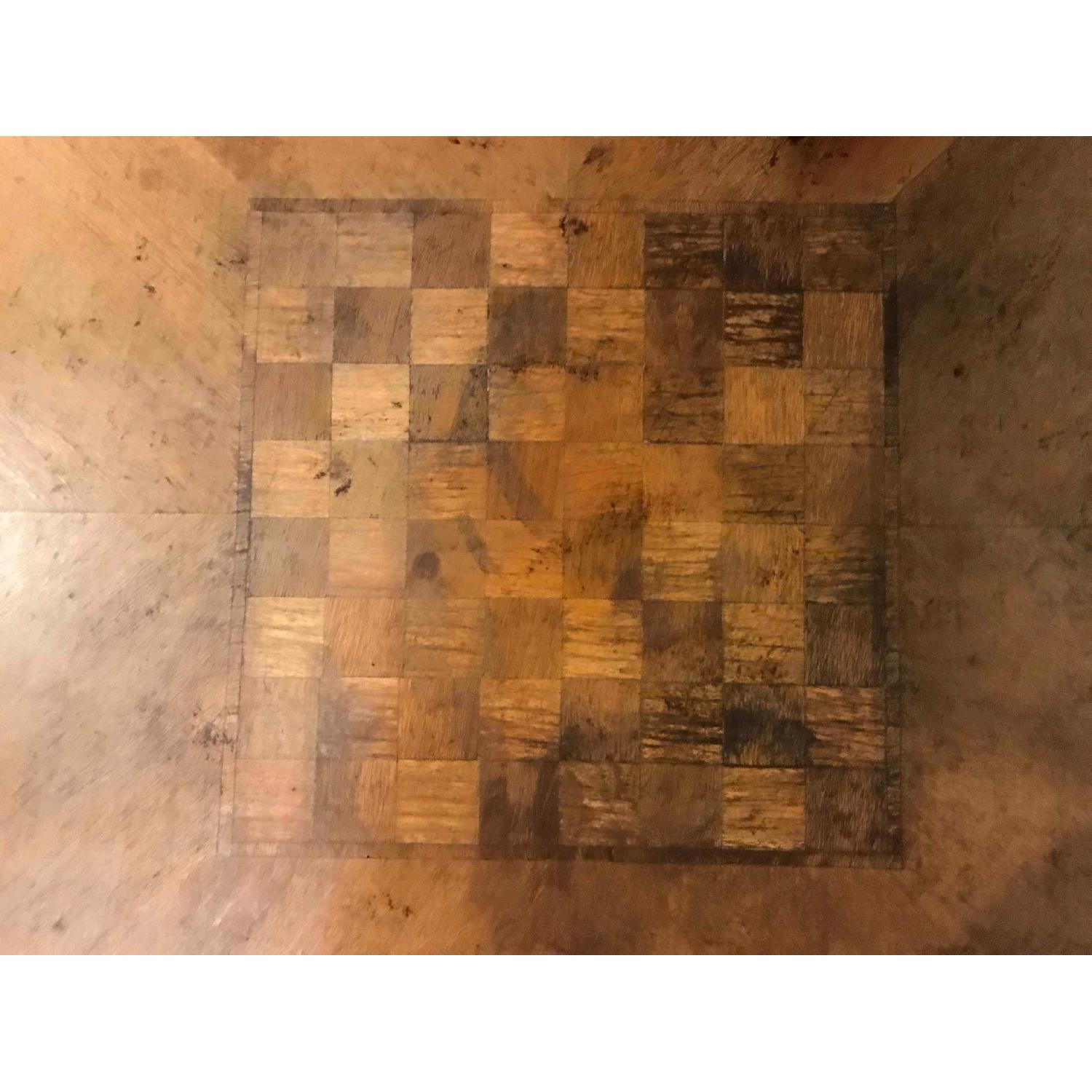 Vintage Chess & Checkers Game Table w/ 4 Drink Holders - image-11