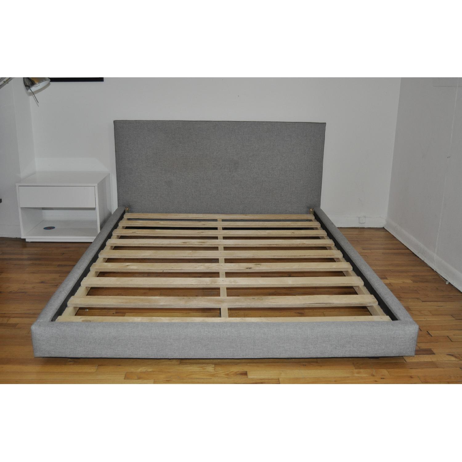 CB2 Facade Queen Grey Bed Frame - image-1