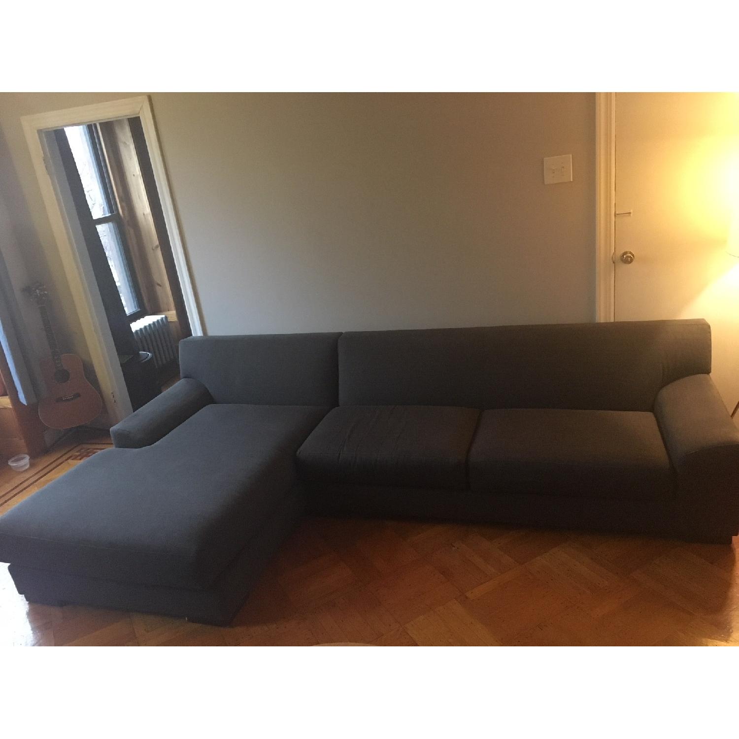 Room & Board Luca Gray Sectional Sofa w/ Chaise - image-1