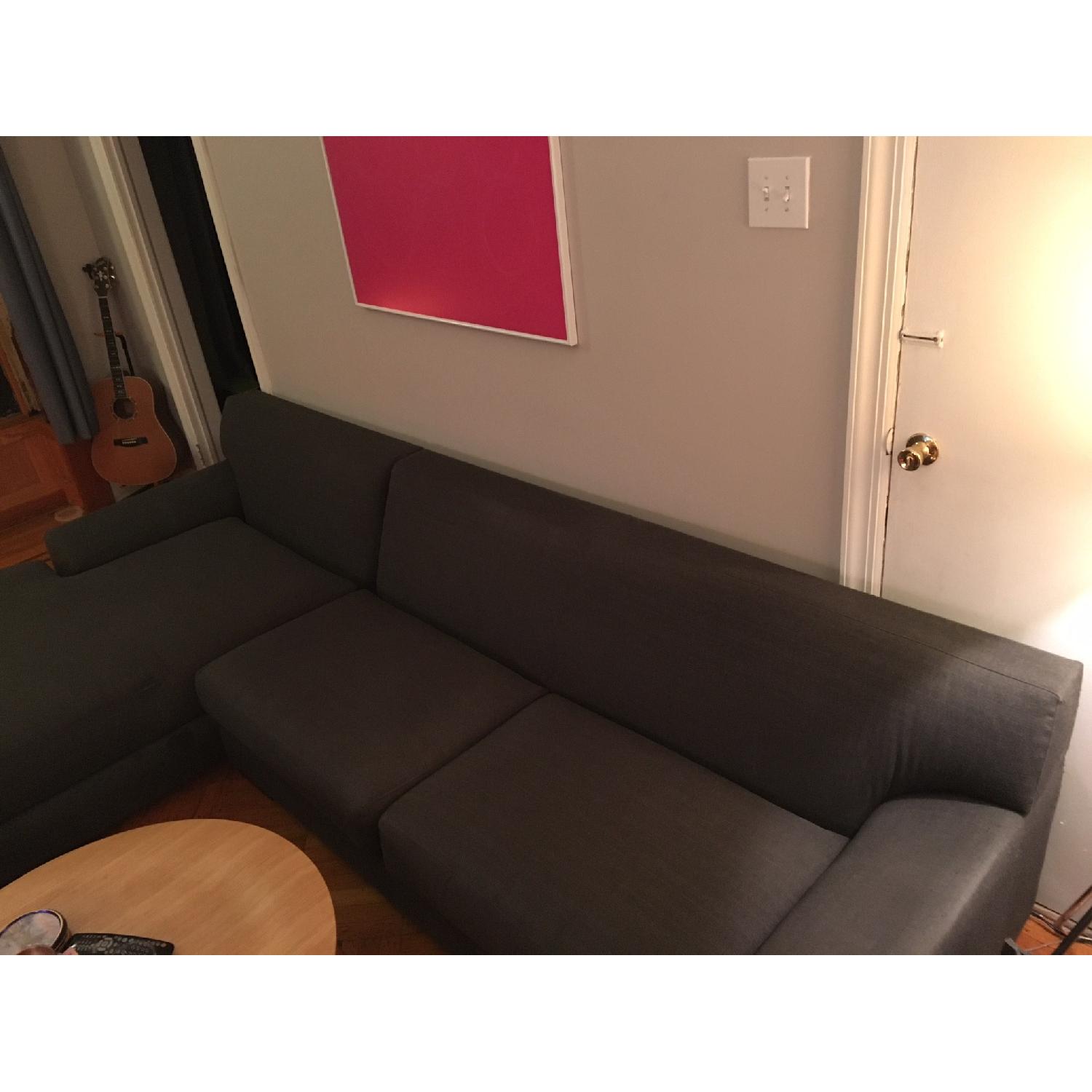 Room & Board Luca Gray Sectional Sofa w/ Chaise - image-2