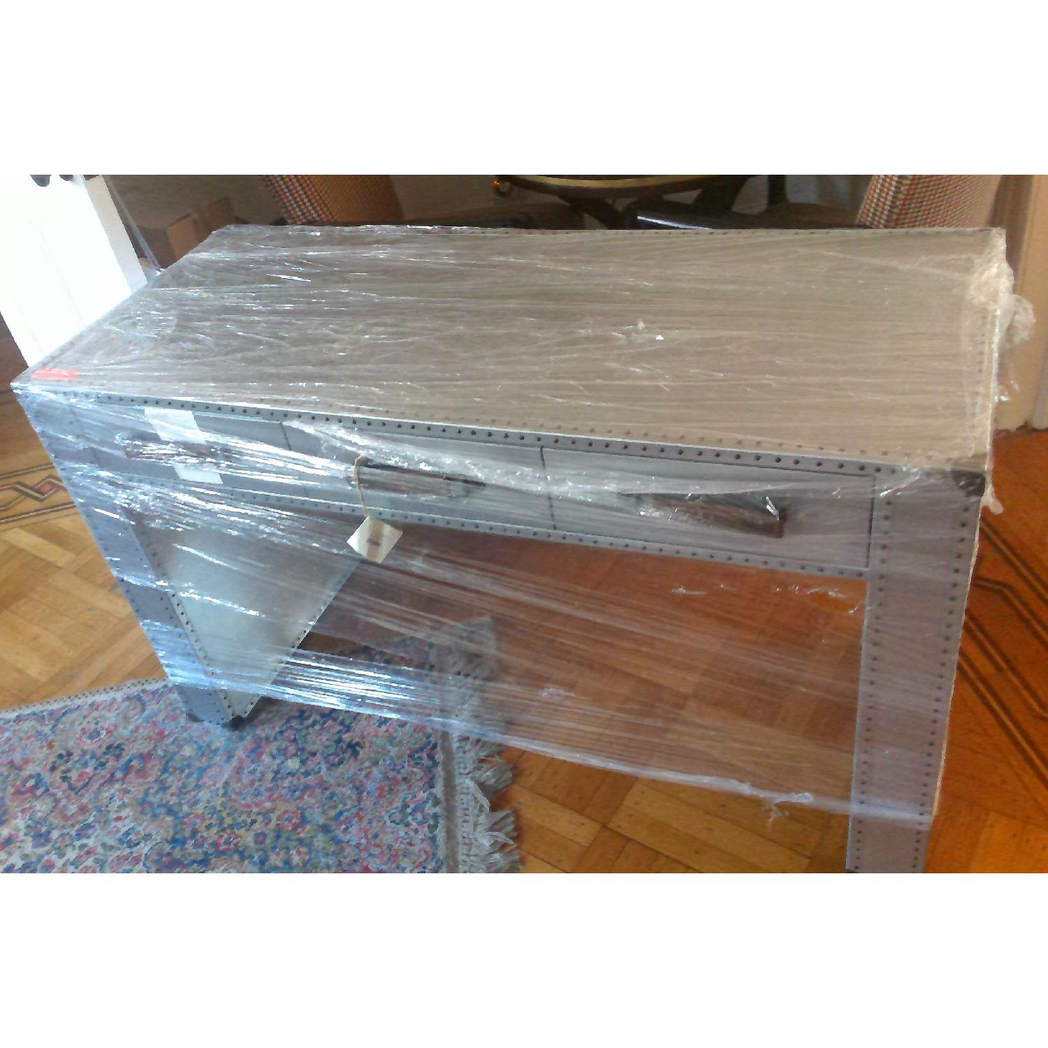 Restoration Hardware Riveted Aluminum Trunk Desk - image-1