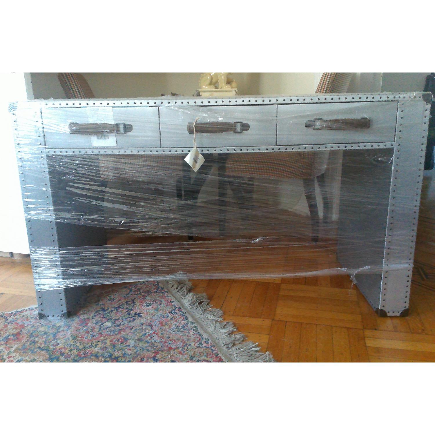 Restoration Hardware Riveted Aluminum Trunk Desk - image-2