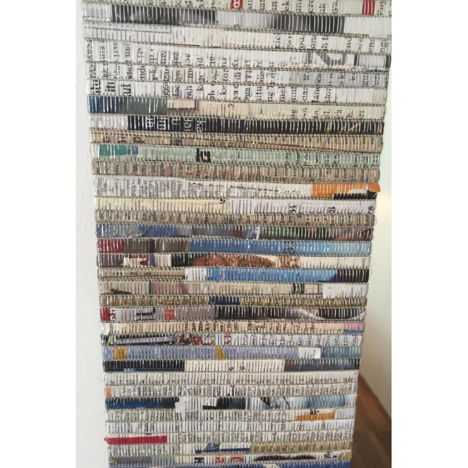 Recycled Magazine Multicolored Rectangle Wall Mirror - image-2