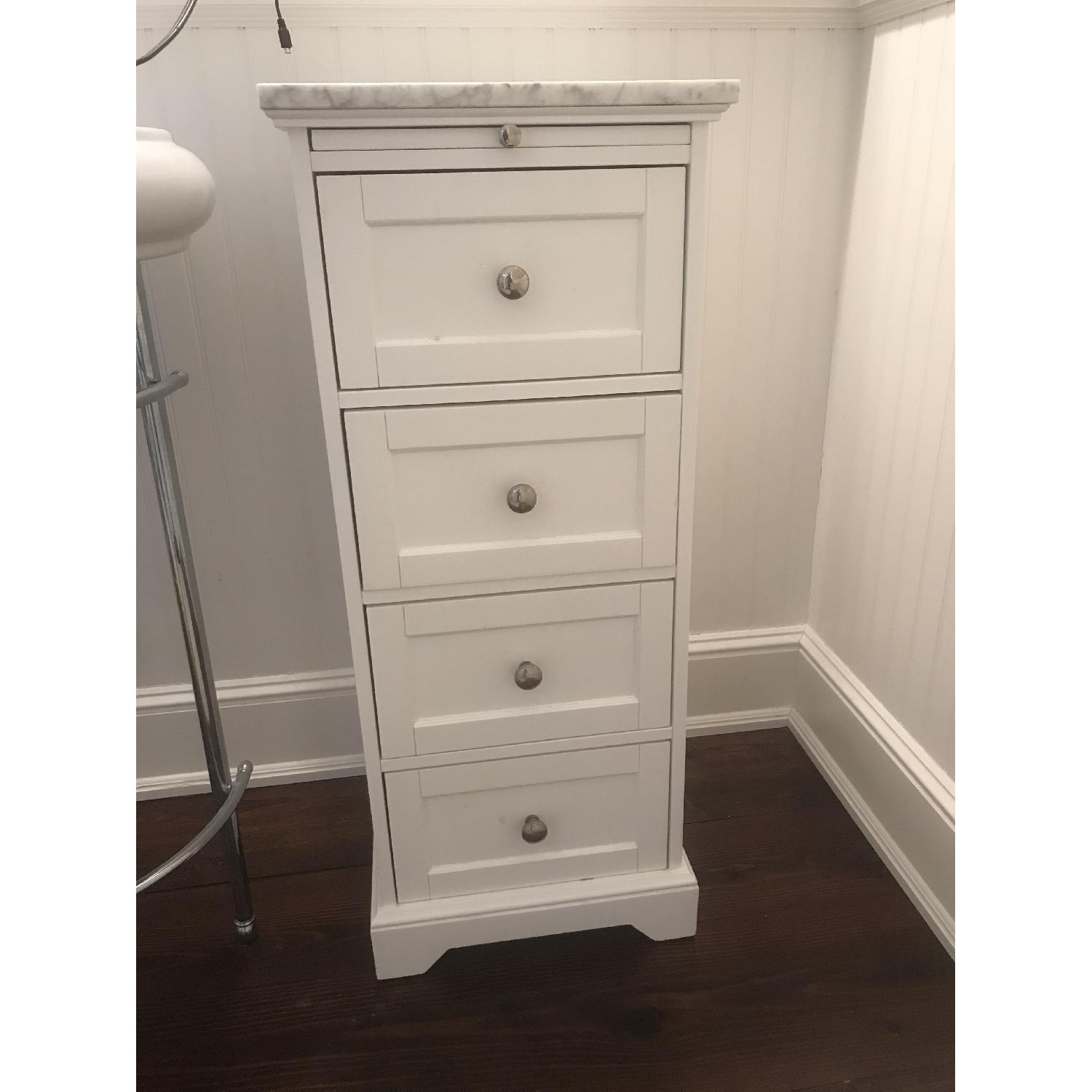 Pottery Barn Marble Top Sundry Tower AptDeco