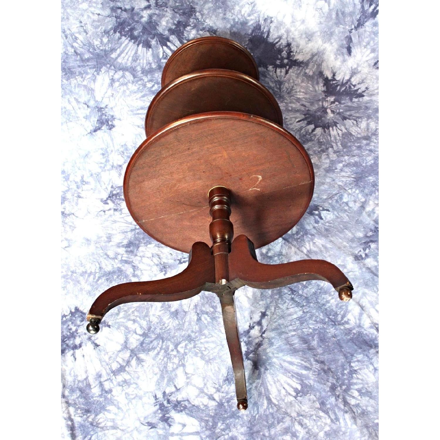 Antique Sheraton Style 3 Tier Mahogany Dumbwaiter Table - image-6