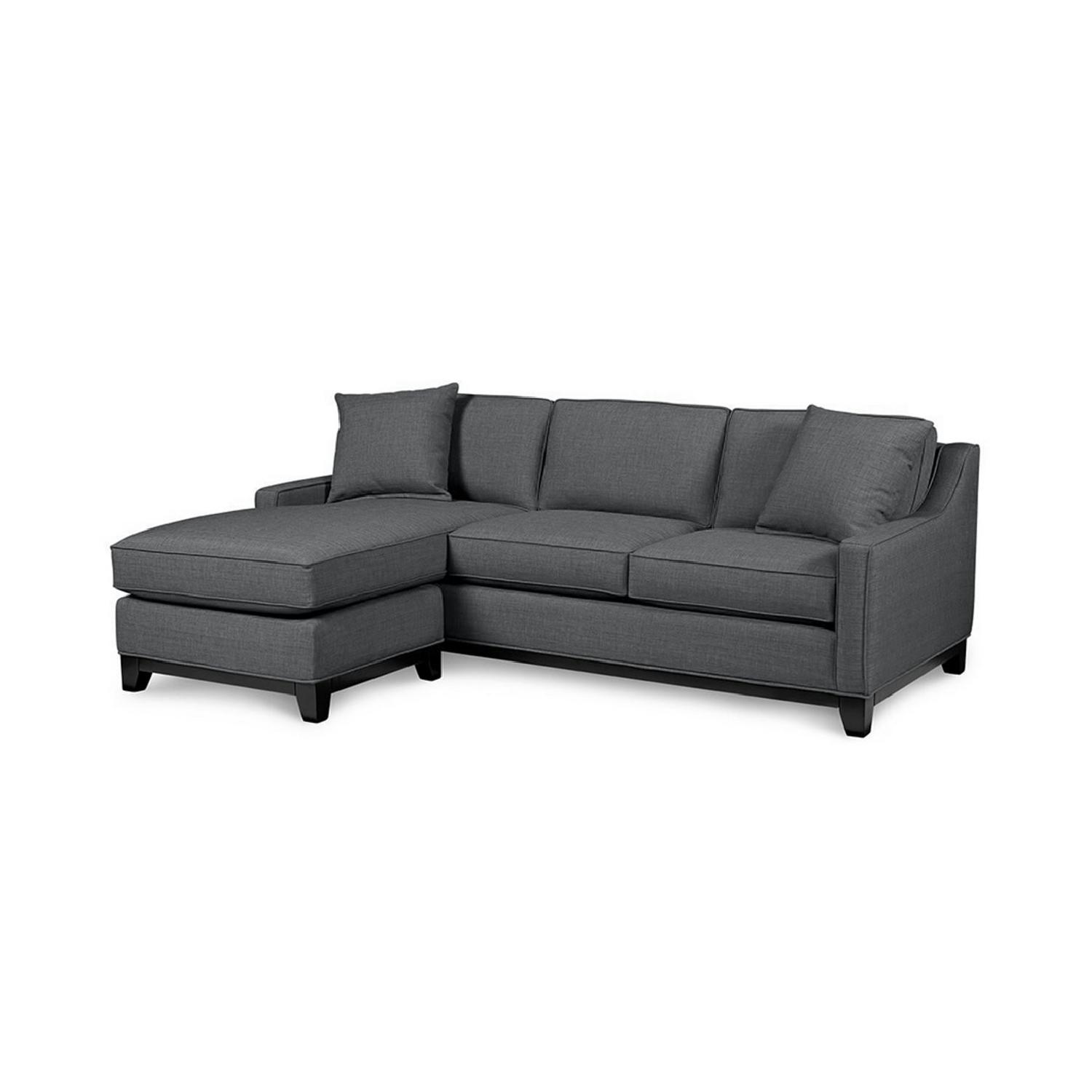 Macy's Keegan 2 Piece Sectional Sofa in Charcoal AptDeco