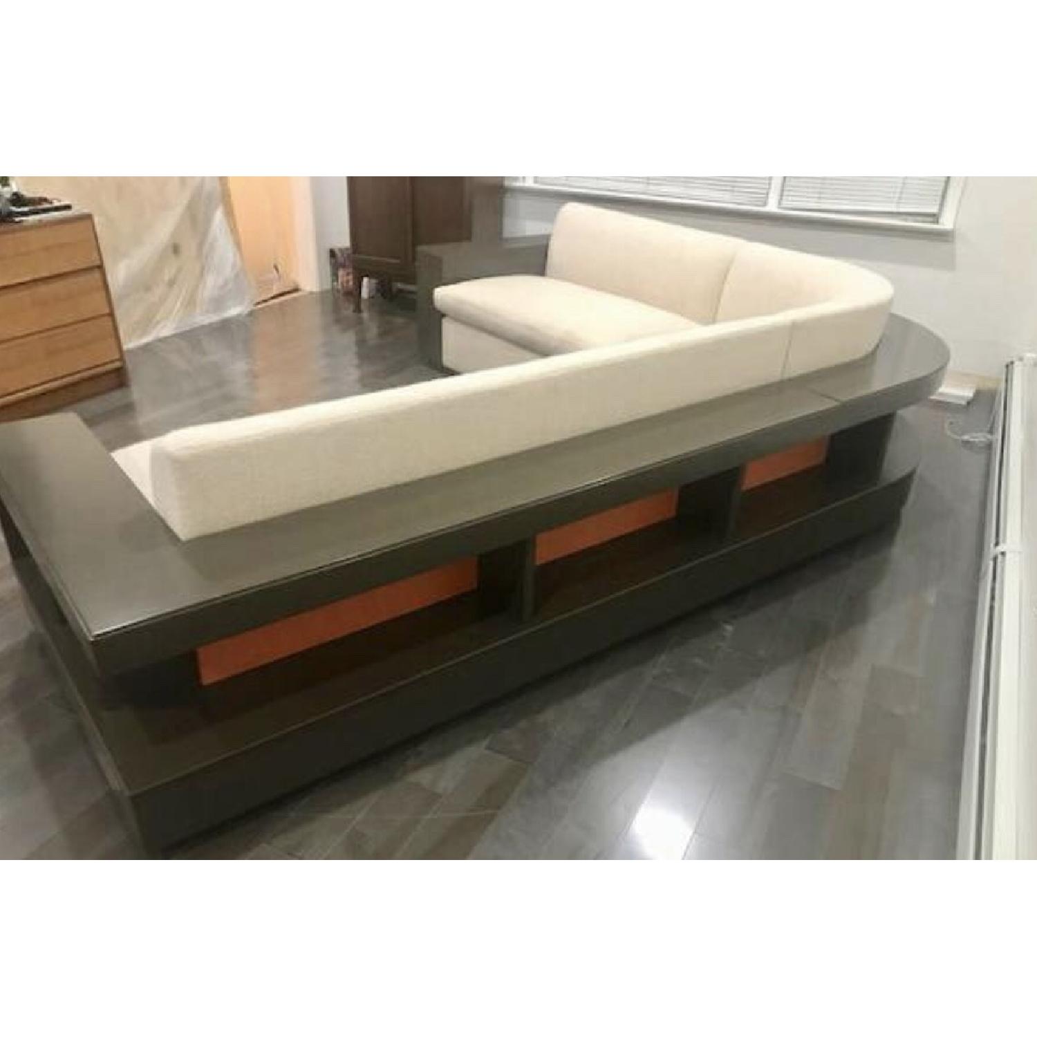 Mid-Century Modern Sectional Sofa w/ Shelving - image-3