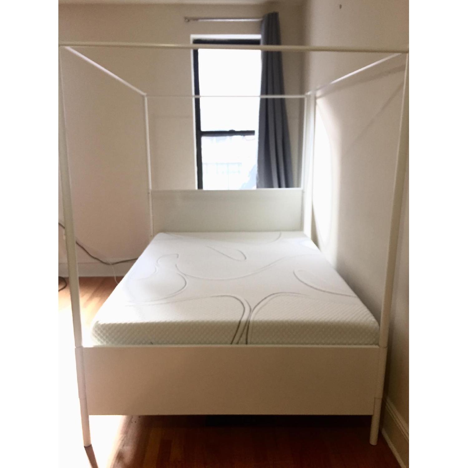 White Metal Full Size Canopy Bed Frame - image-2