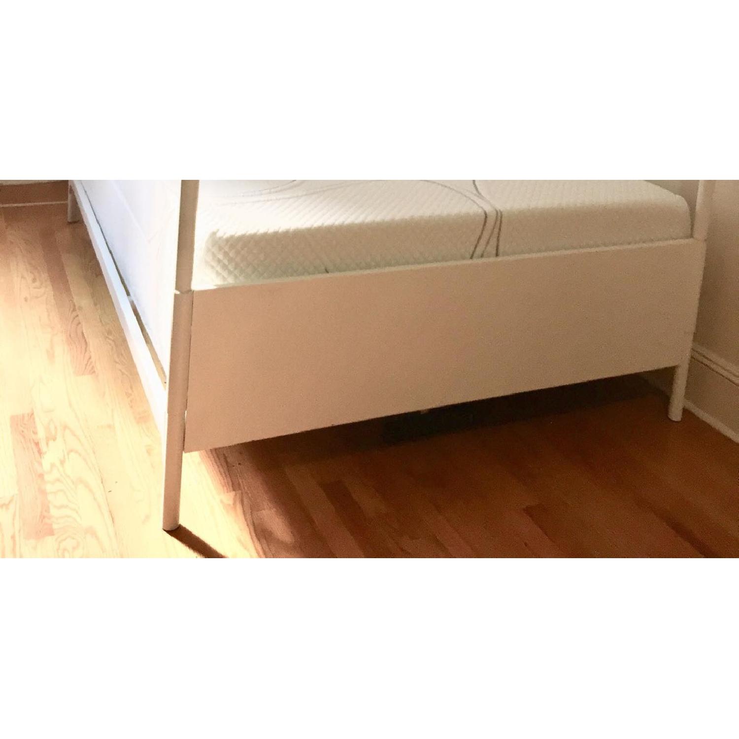 White Metal Full Size Canopy Bed Frame - image-3