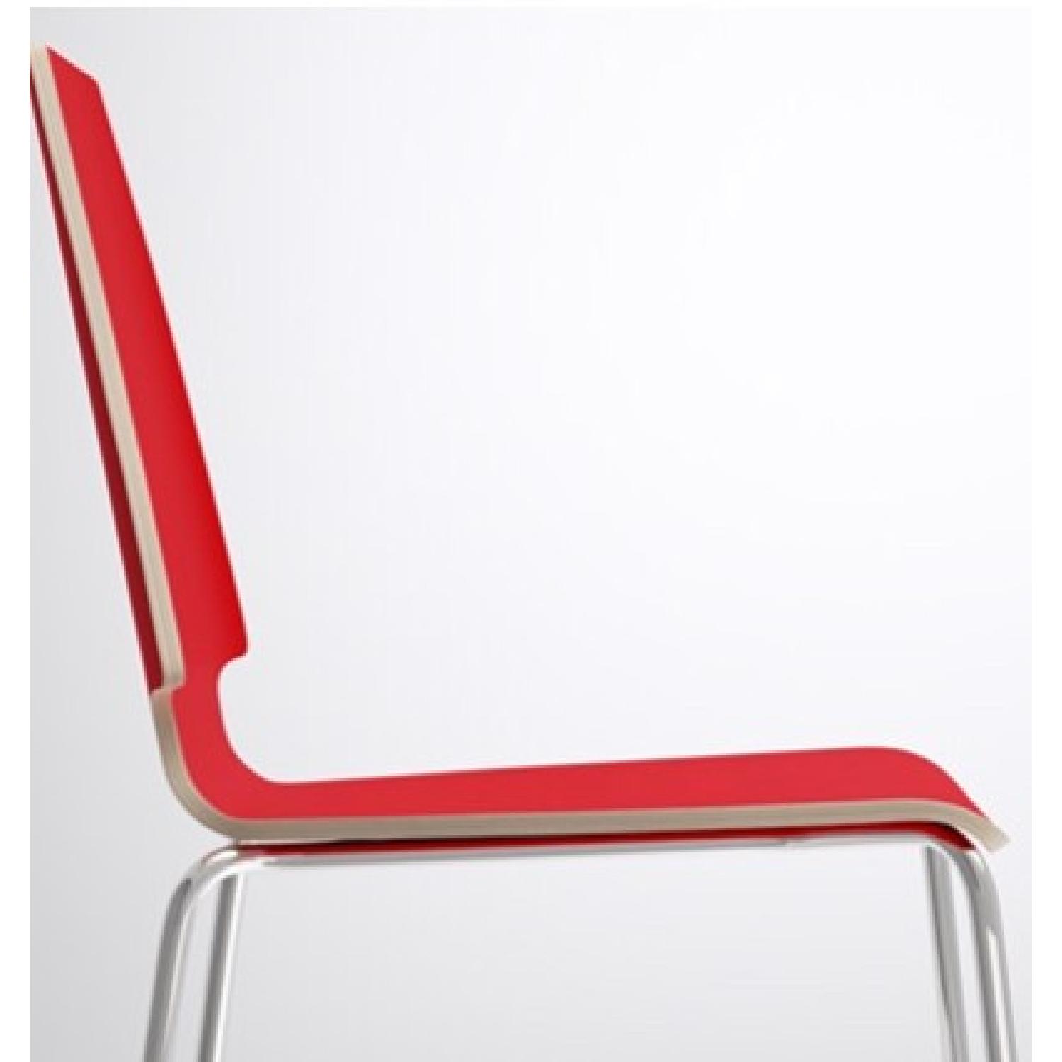 Ikea Vilmar Red Chrome Plated Dining Chair - image-1