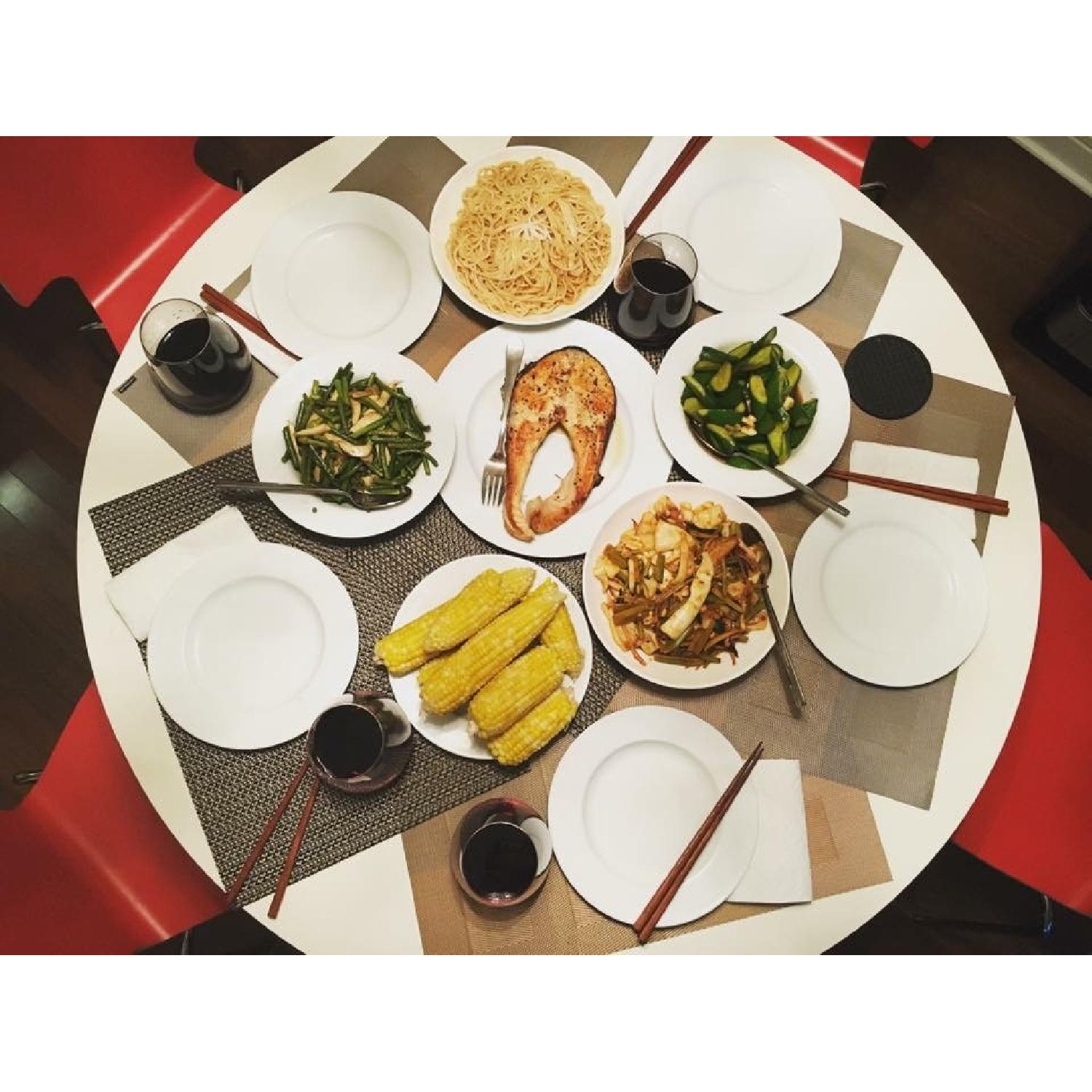 Ikea Vilmar Red Chrome Plated Dining Chair - image-3