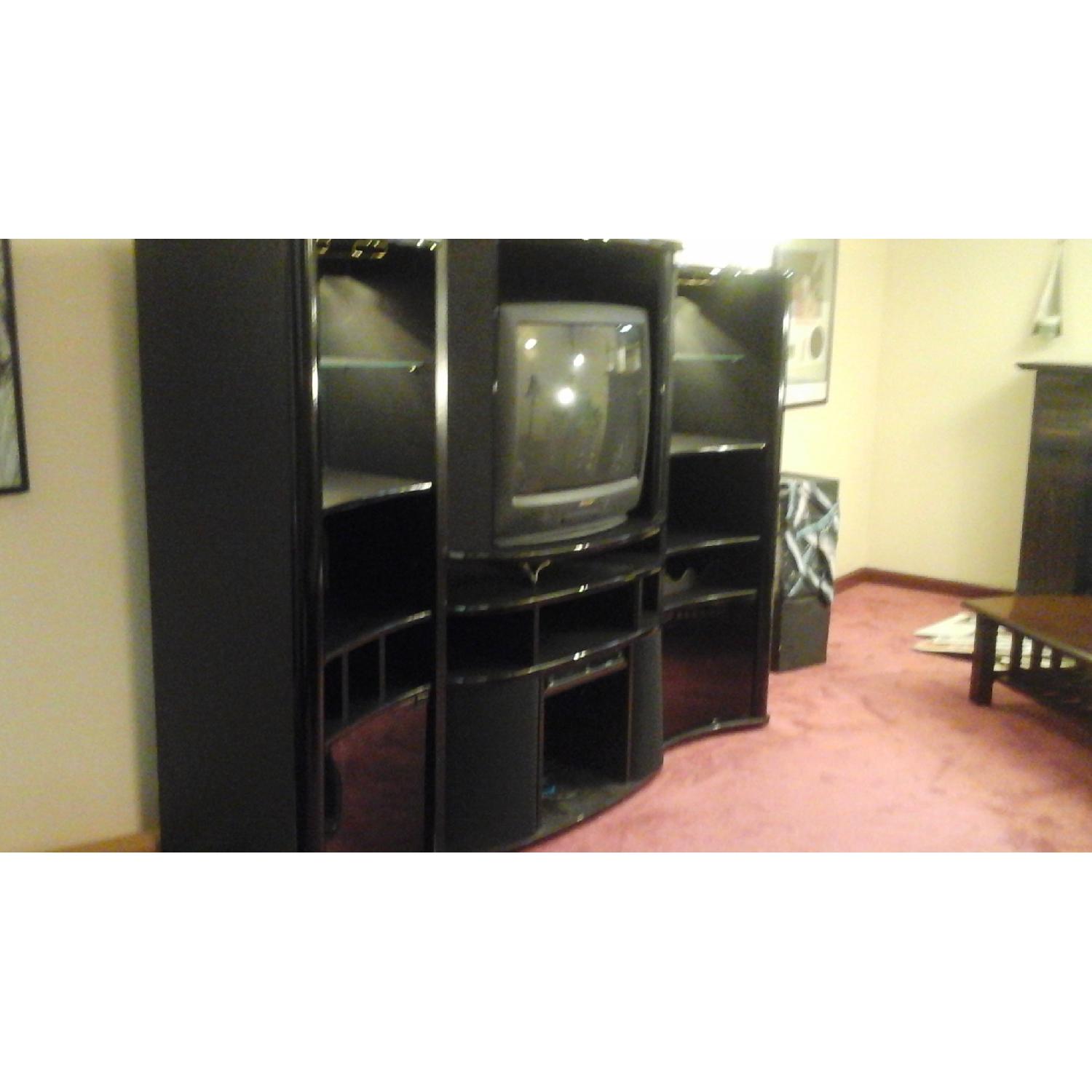 Italian Black Lacquer Entertainment Center - image-2