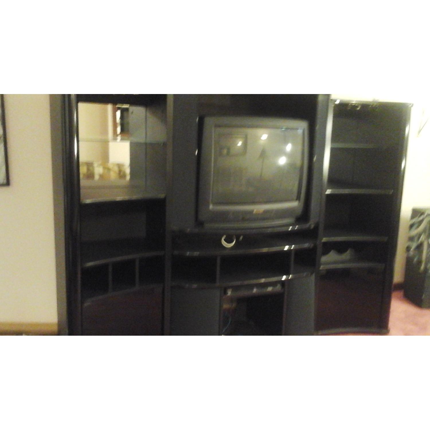 Italian Black Lacquer Entertainment Center - image-4