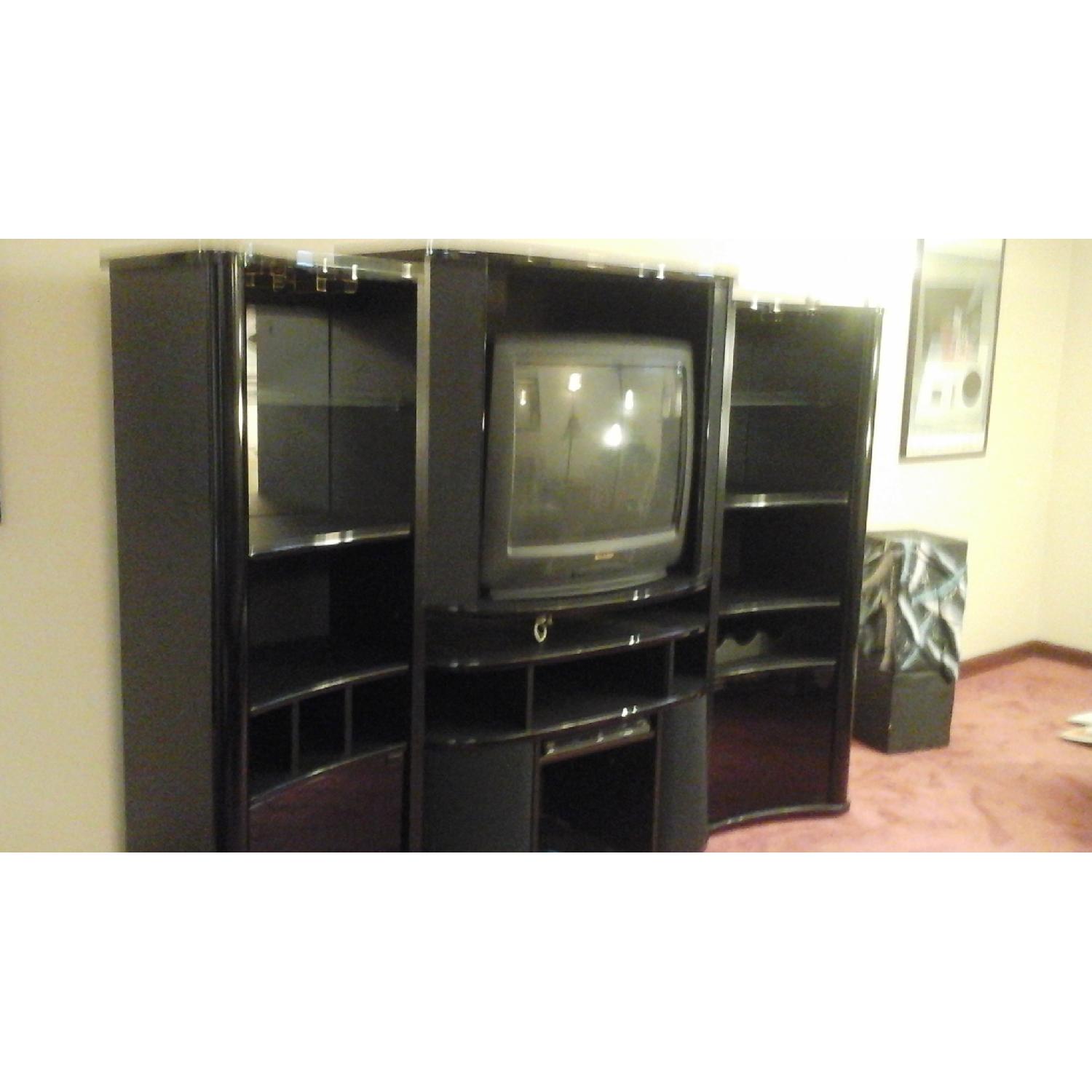 Italian Black Lacquer Entertainment Center - image-5
