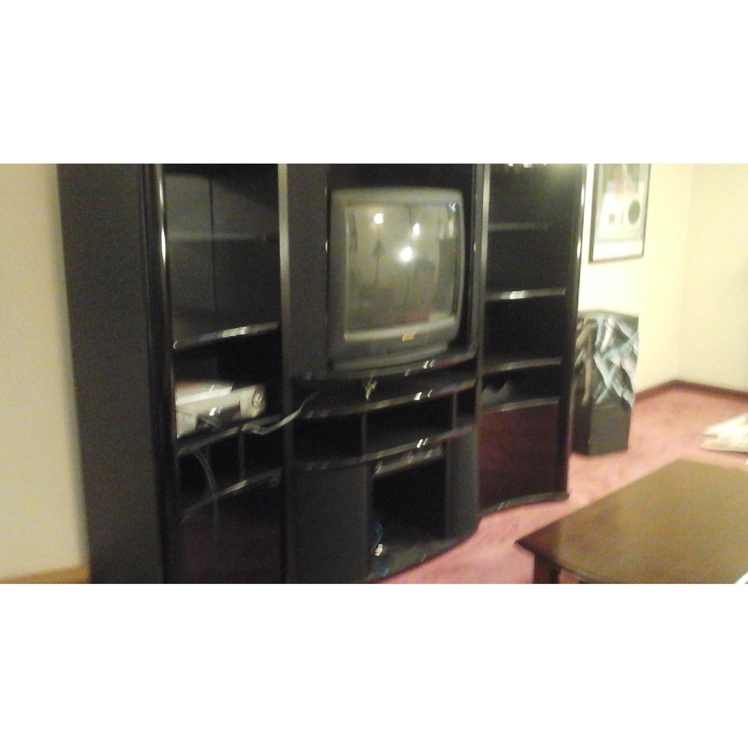 Italian Black Lacquer Entertainment Center - image-6