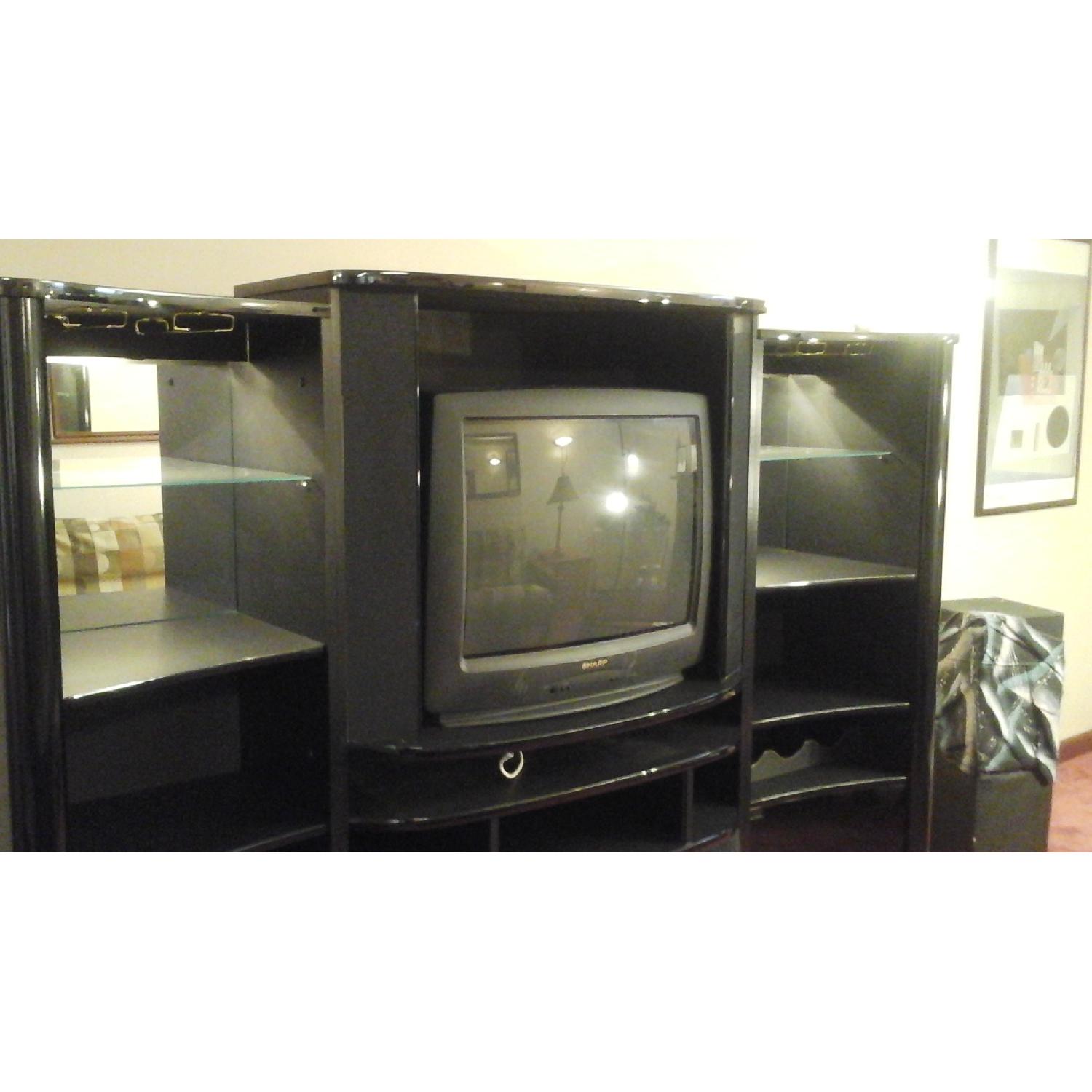 Italian Black Lacquer Entertainment Center - image-7
