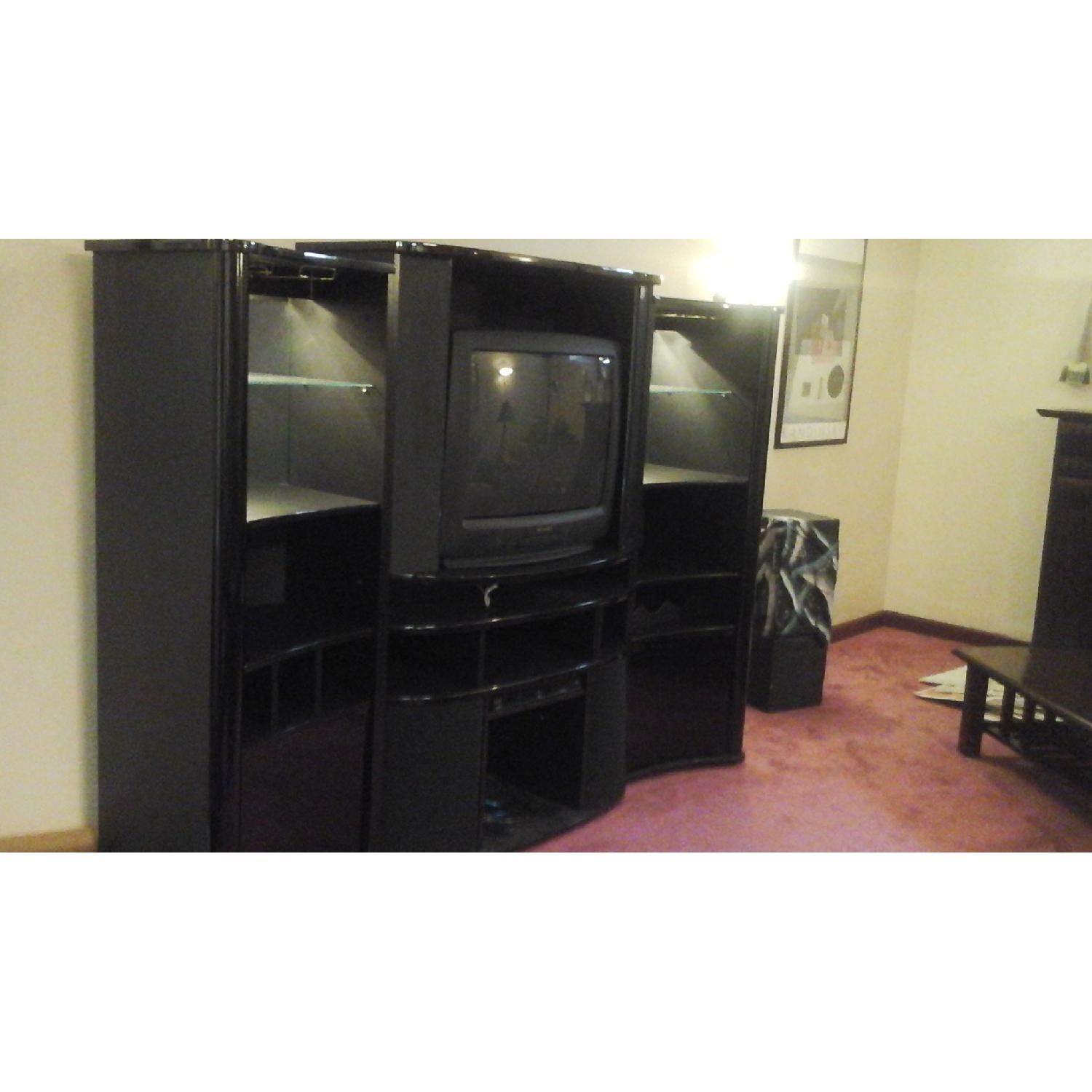 Italian Black Lacquer Entertainment Center - image-14