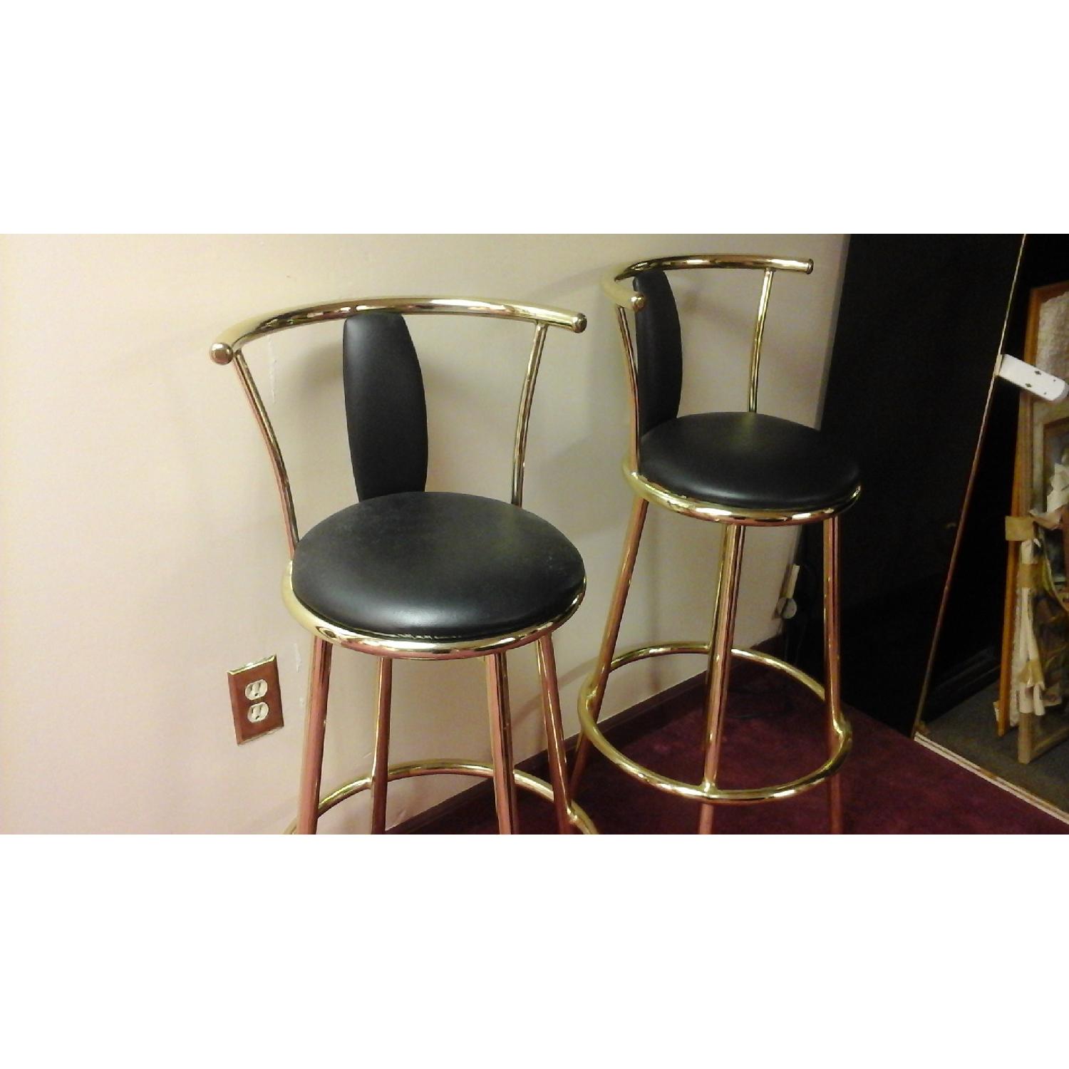 Black & Brass Bar Stool AptDeco
