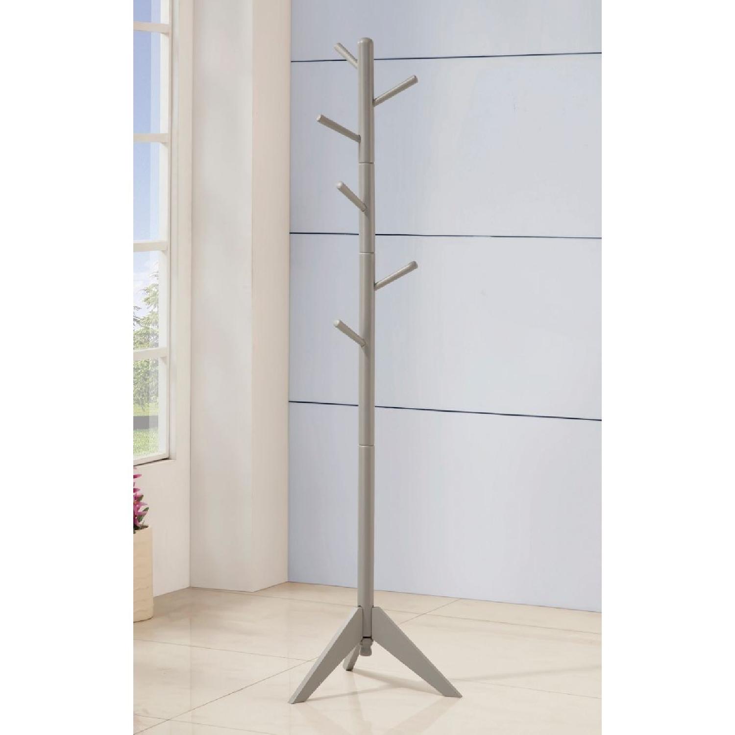 Minimalist Style Modern Coat Rack in Grey Finish AptDeco