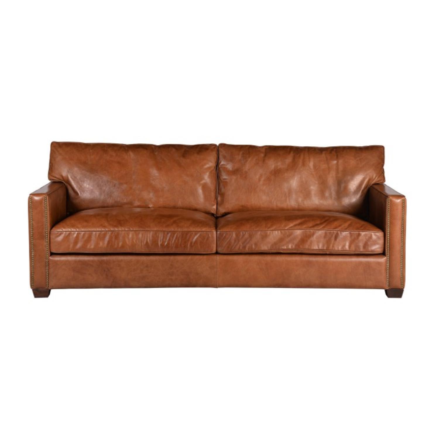 Timothy Oulton 3 Seater Leather Sofa in Old Saddle Nut AptDeco