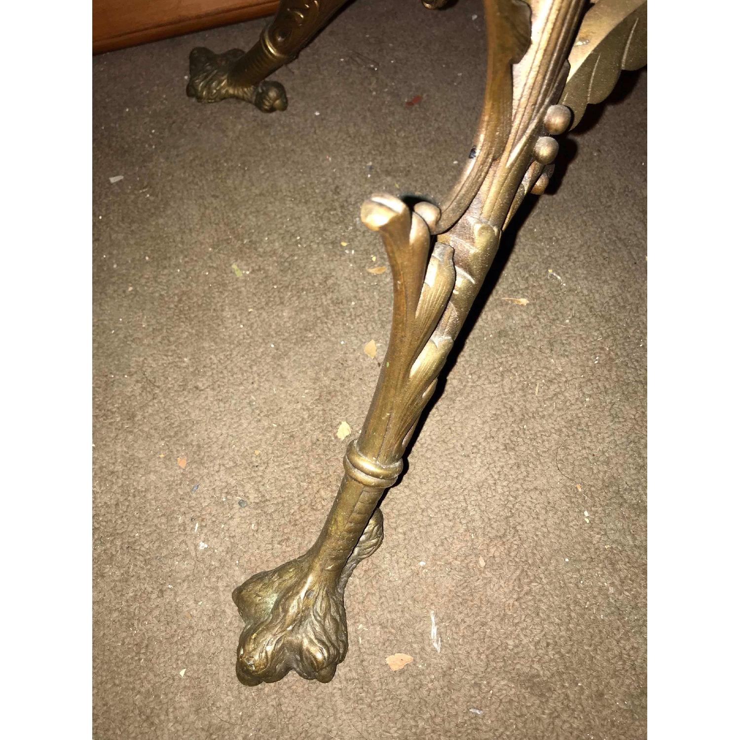 Vintage Brass Floor Lamp w/ Glass Table - image-2