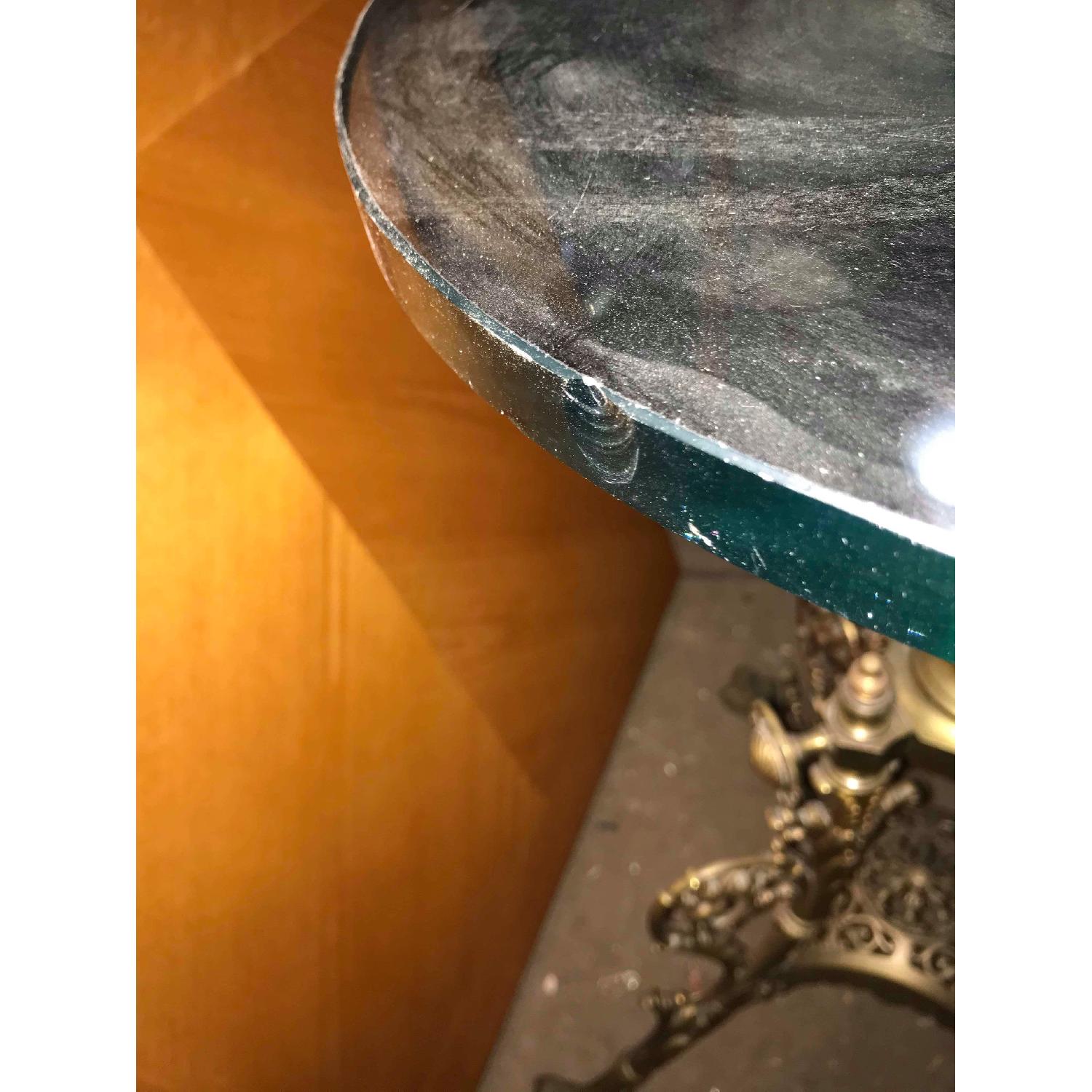 Vintage Brass Floor Lamp w/ Glass Table - image-4