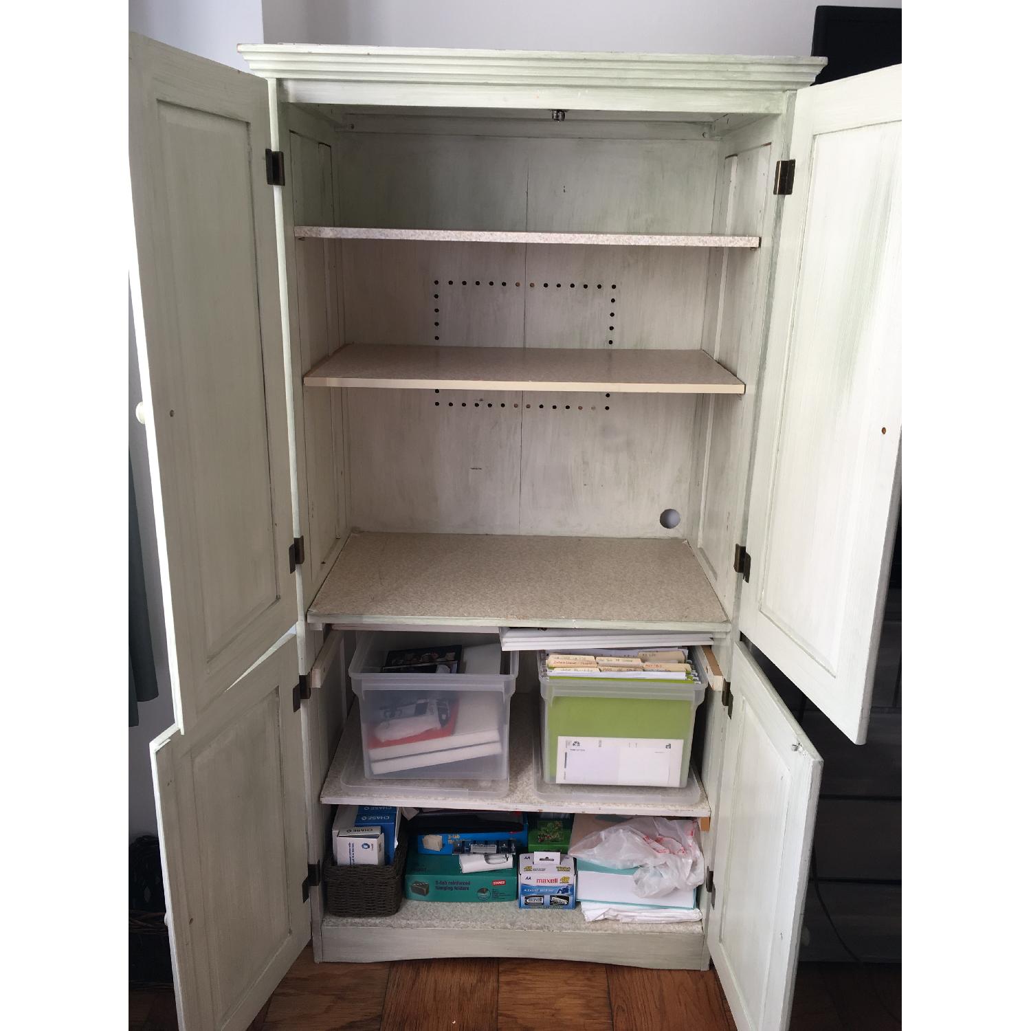 Green Wood Armoire AptDeco