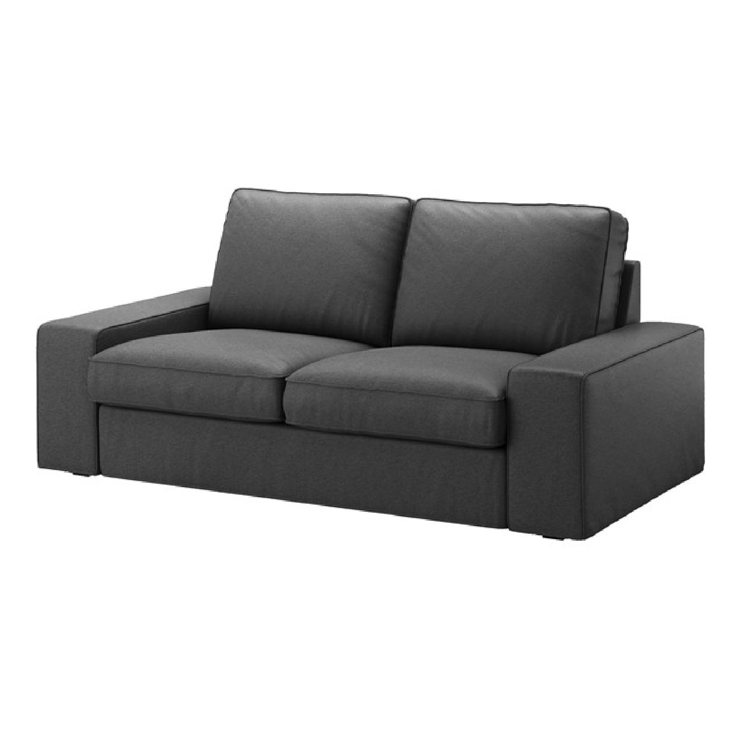 Ikea Kivik Dark Gray Loveseat AptDeco
