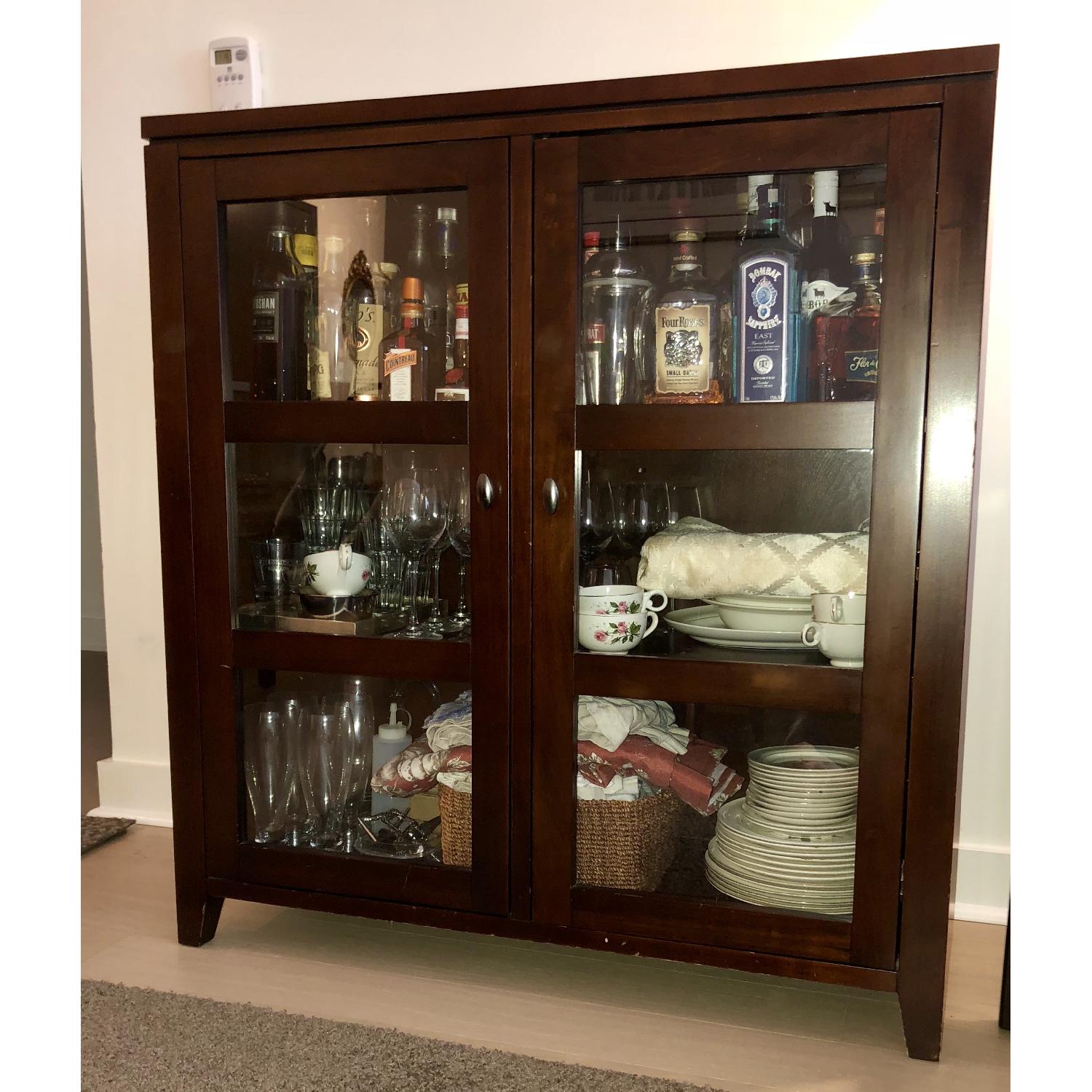 Crate & Barrel Glass Front Storage/China Cabinet - image-1