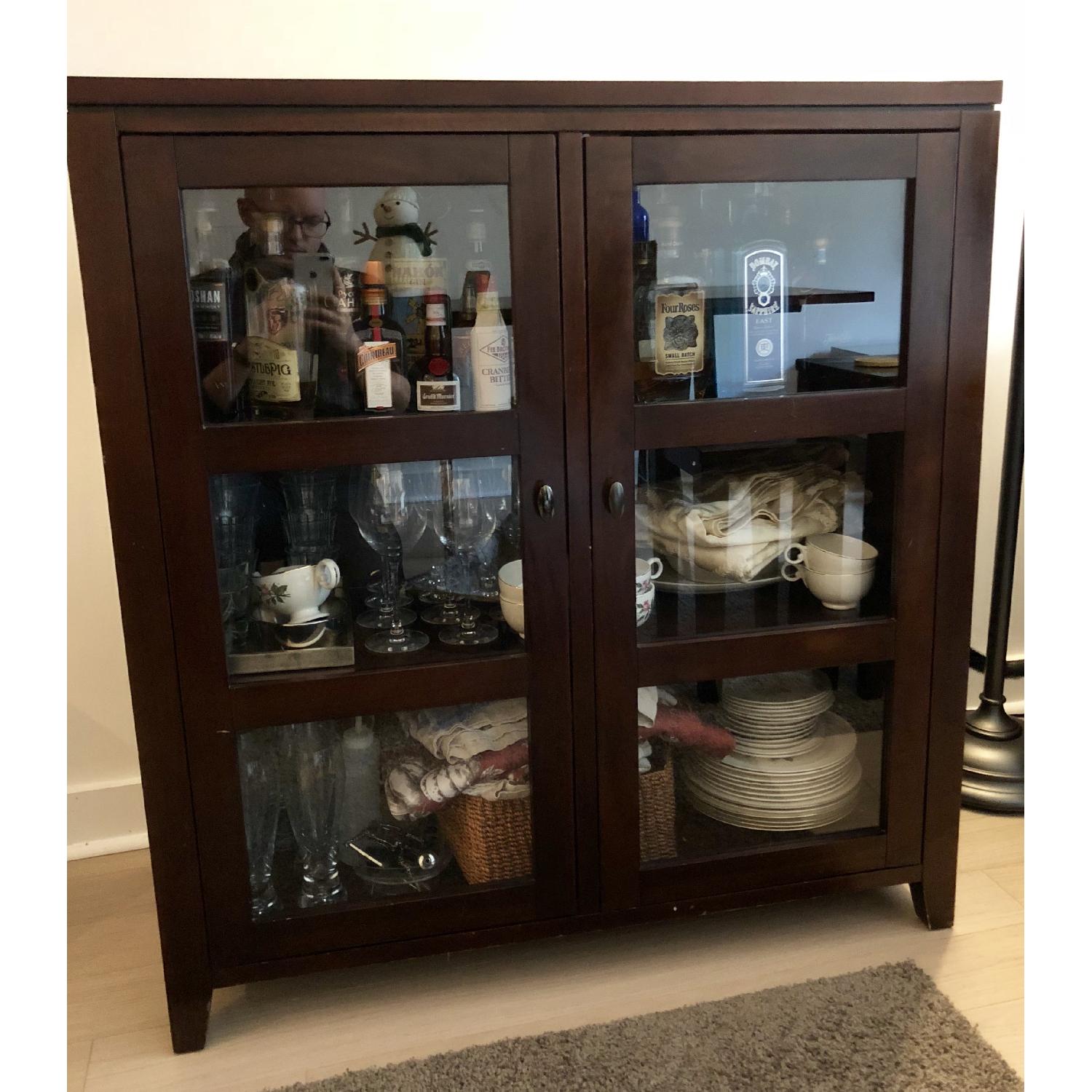 Crate & Barrel Glass Front Storage/China Cabinet - image-3