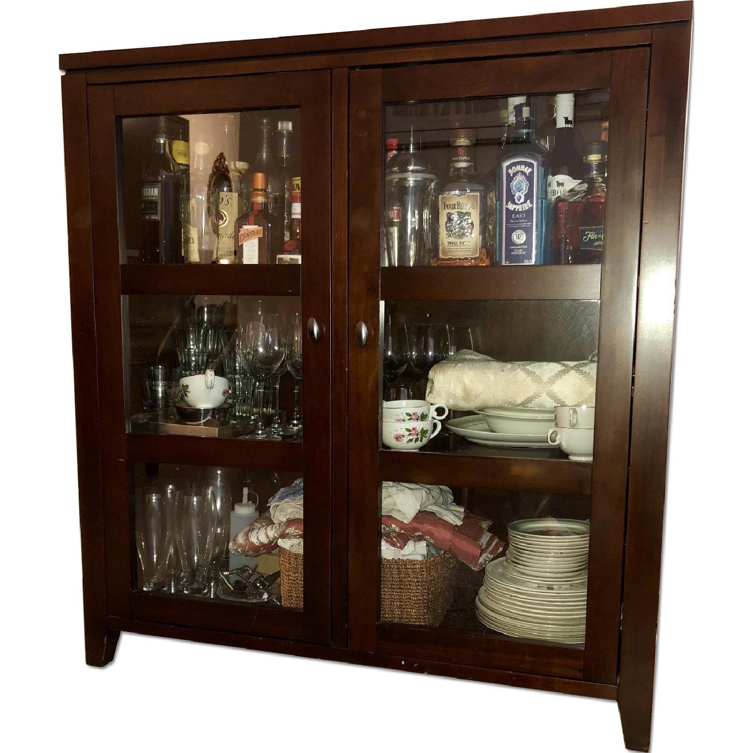 Crate & Barrel Glass Front Storage/China AptDeco