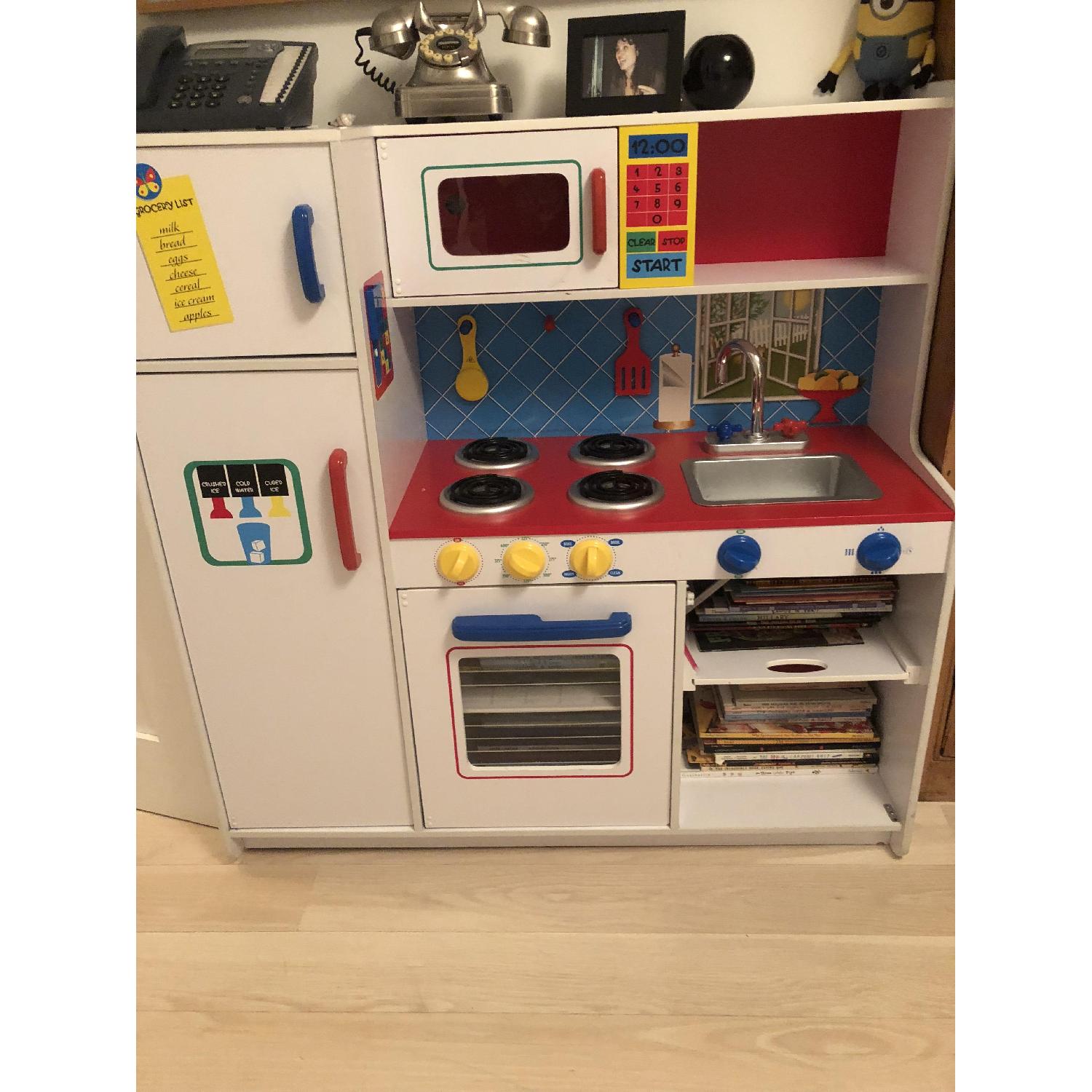 KidKraft Children's Deluxe Play Kitchen w/ Bookcase/Storage - image-1