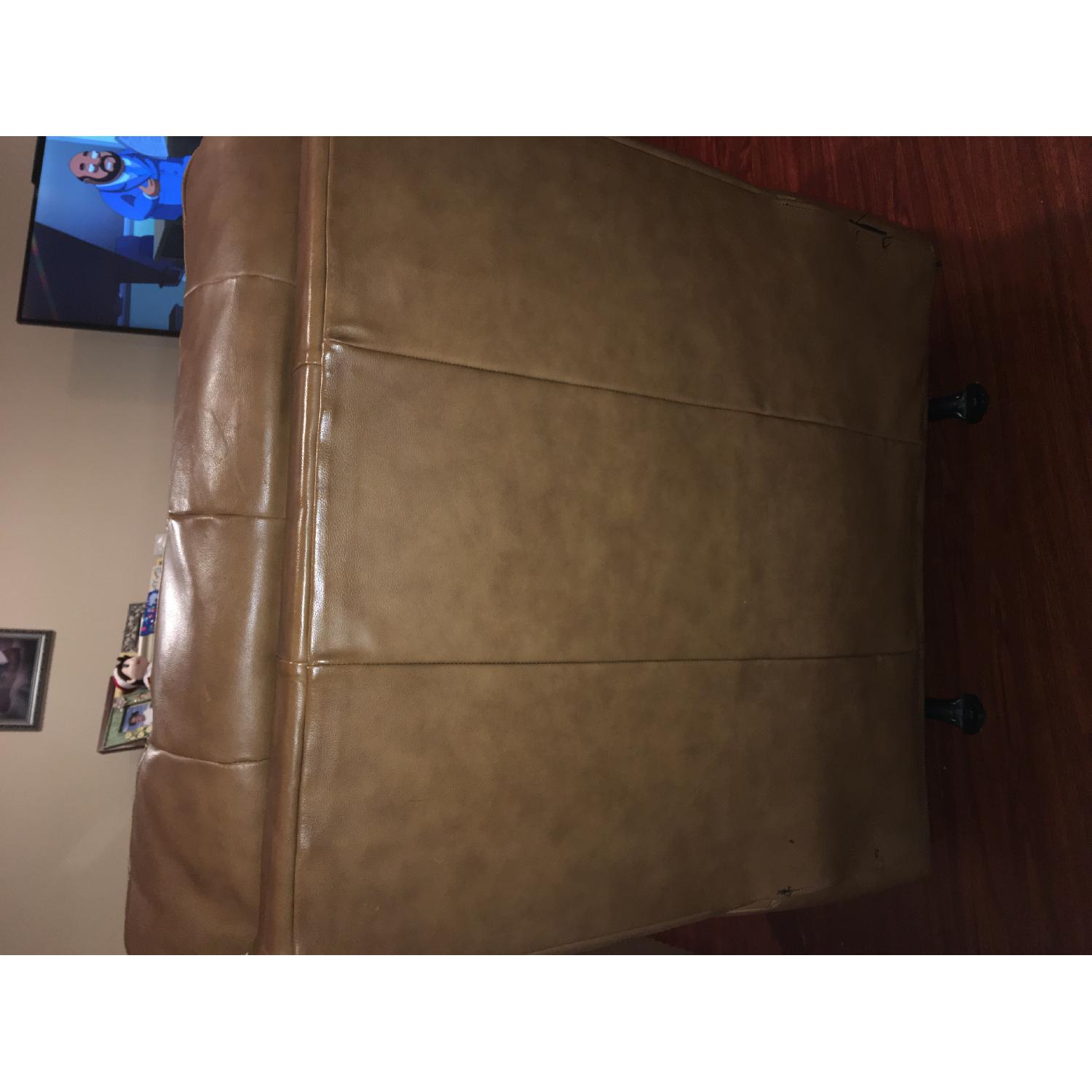 Raymour & Flanigan Honey Brown Leather Recliner - image-4