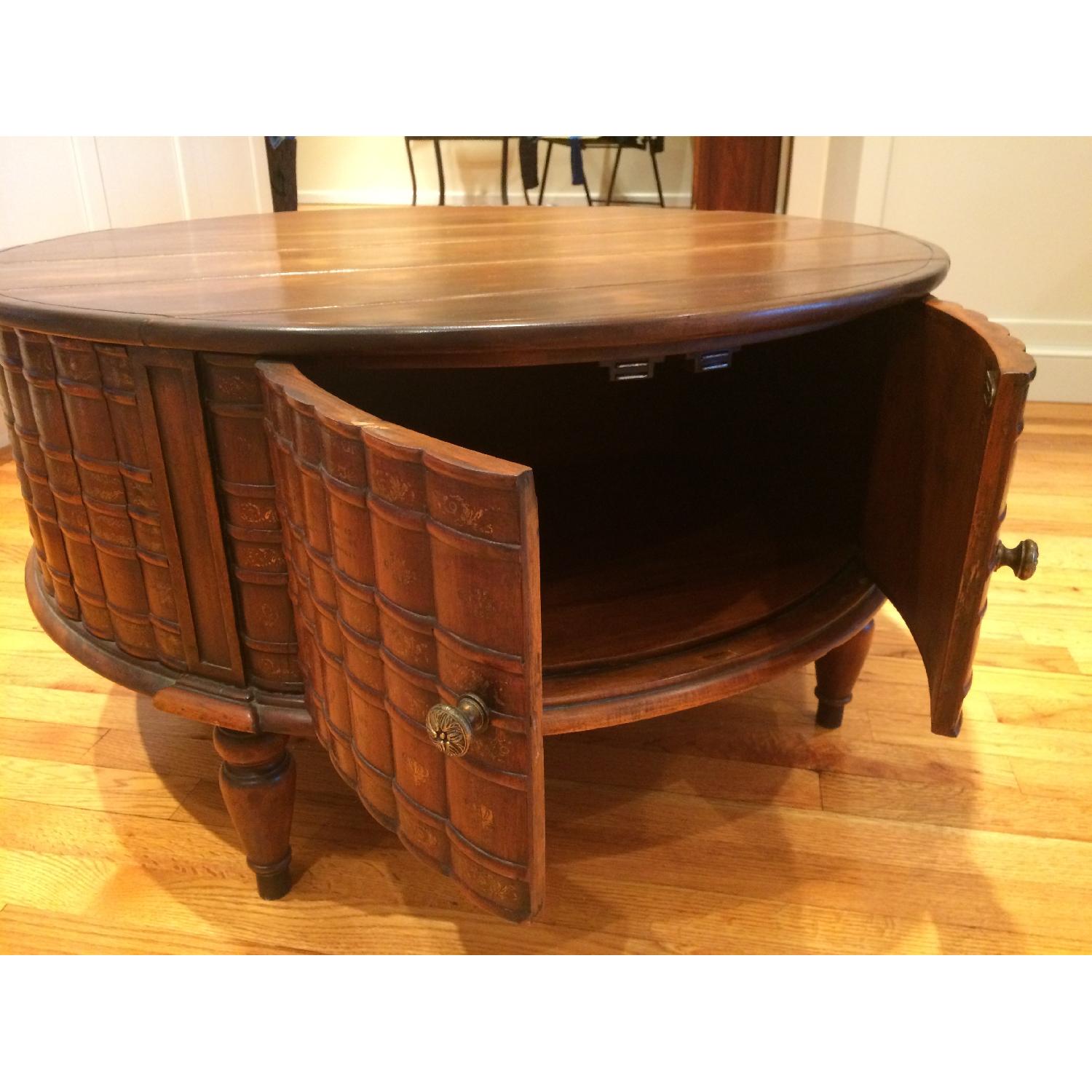 Antique Book Binding Round Coffee Table - image-2