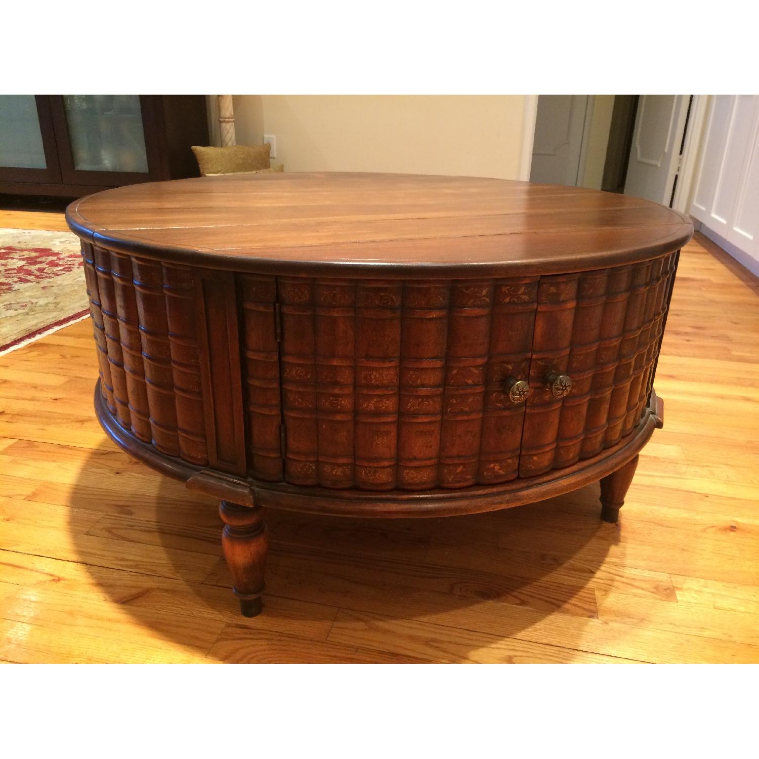 Antique Book Binding Round Coffee Table - image-4