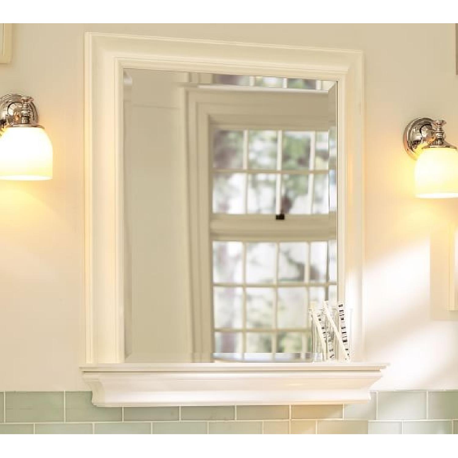 Pottery Barn Metropolitan Mirror w/ Shelf in White - image-1
