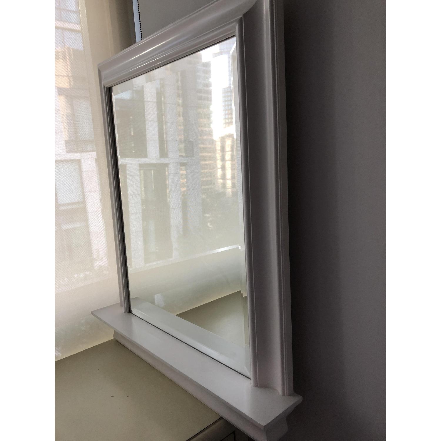 Pottery Barn Metropolitan Mirror w/ Shelf in White - image-4