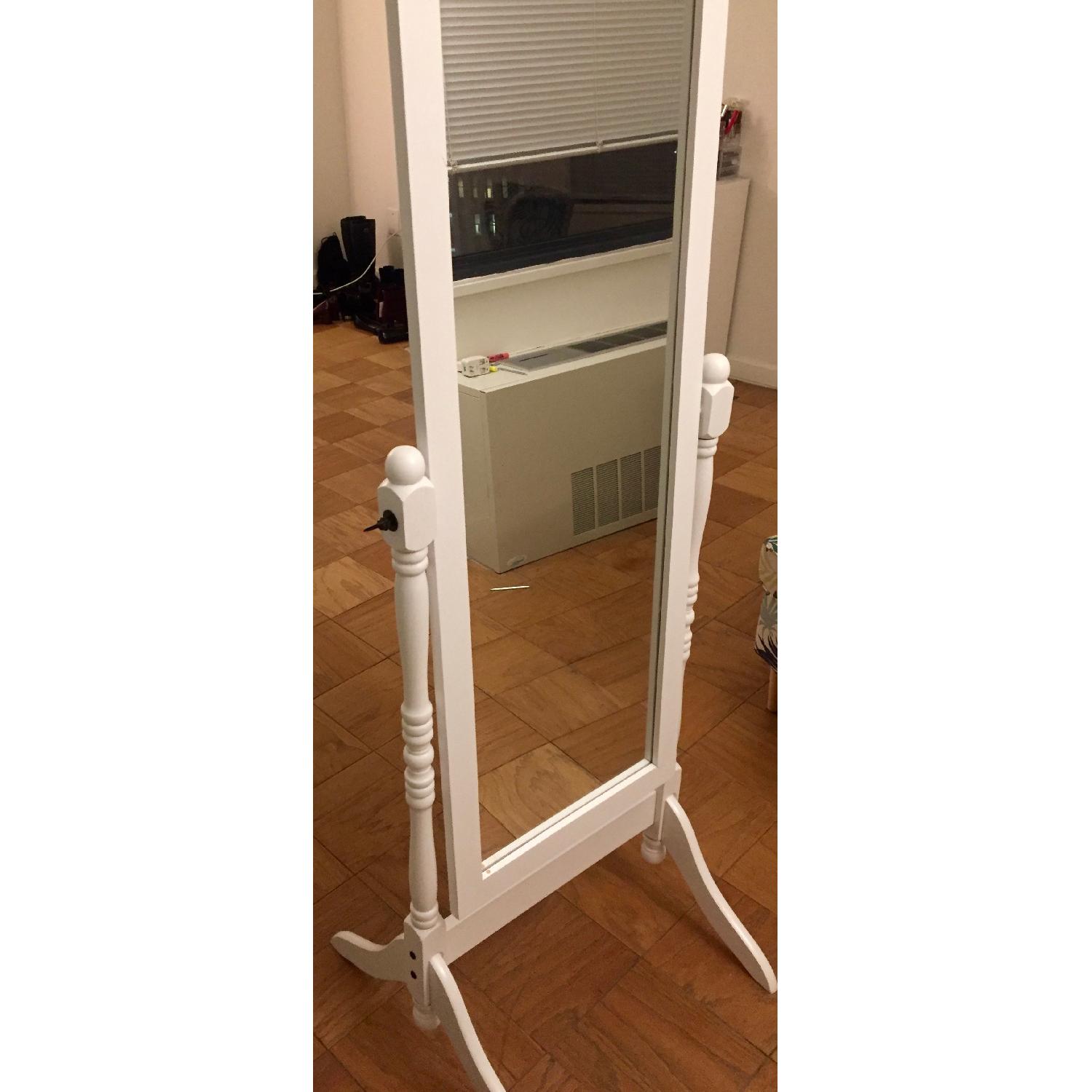 Wooden Cheval Full-Length White Mirror - image-2