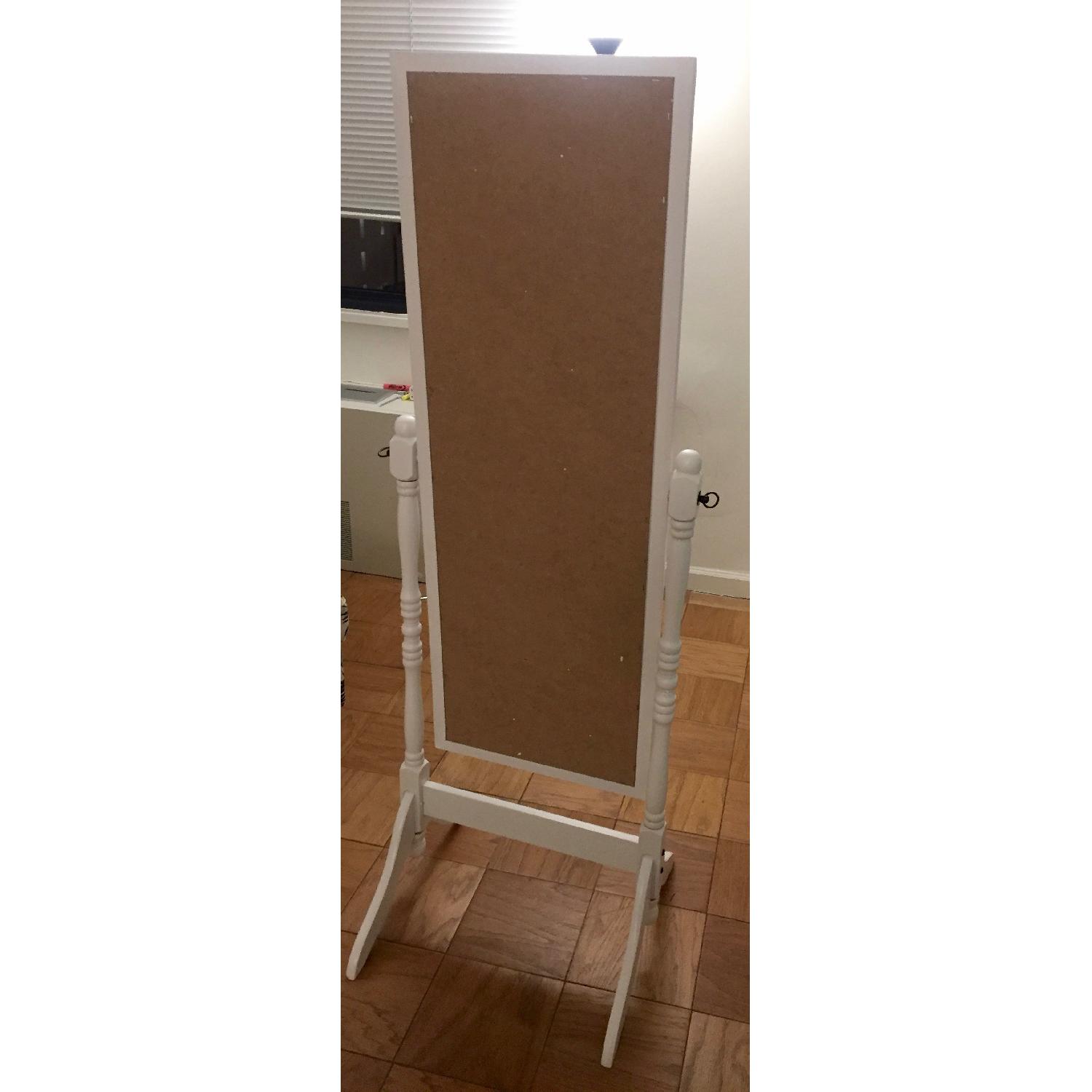 Wooden Cheval Full-Length White Mirror - image-3